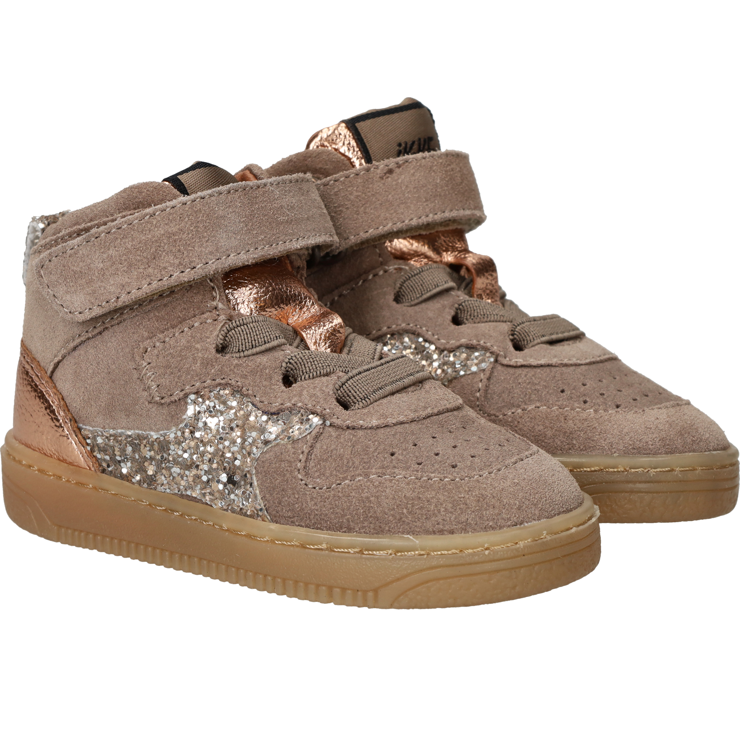 IK-KE Sneakers Meisjes Taupe, sneaker voor meisjes – foto 7