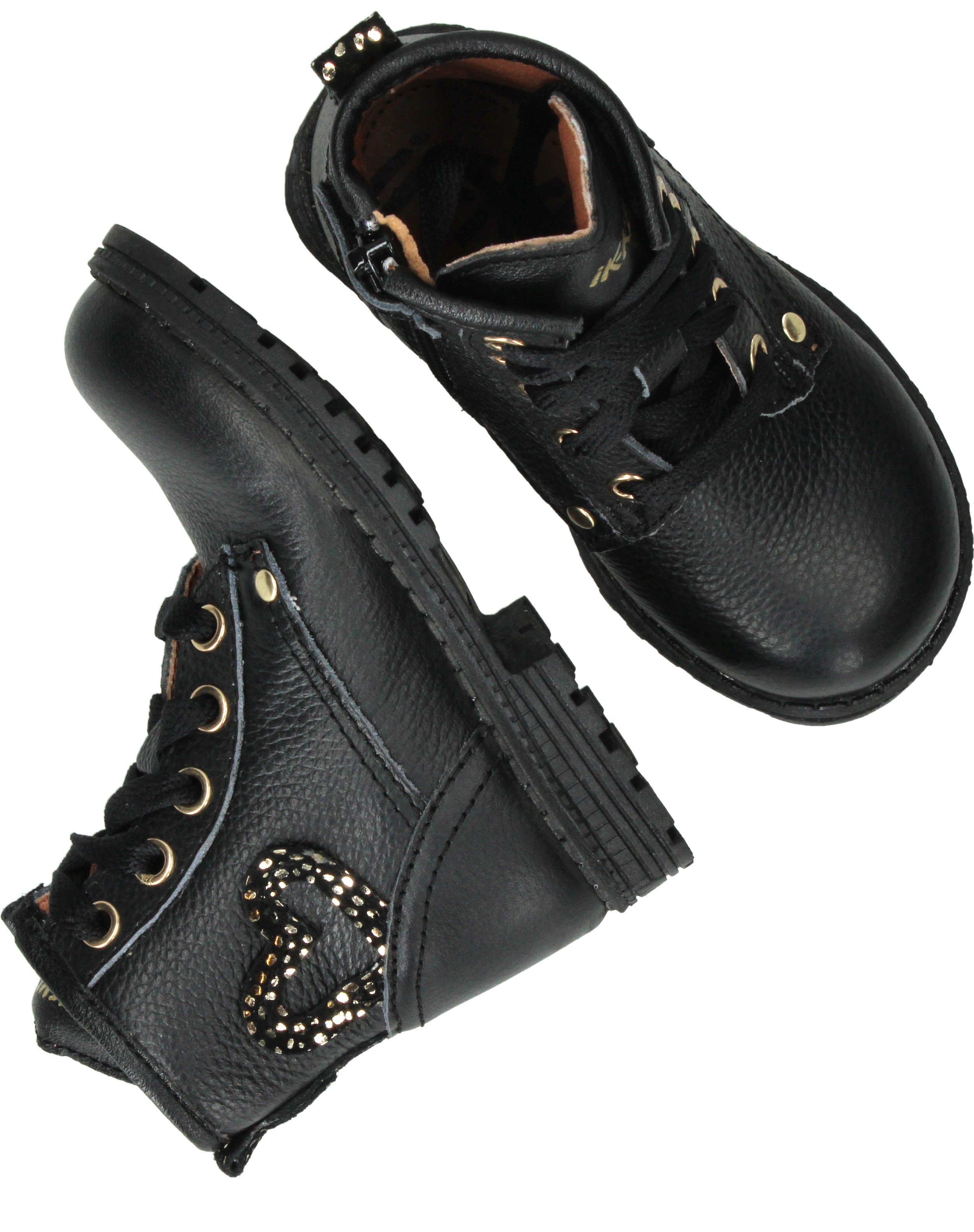 IK-KE Veterboots Meisjes Zwart – foto 3