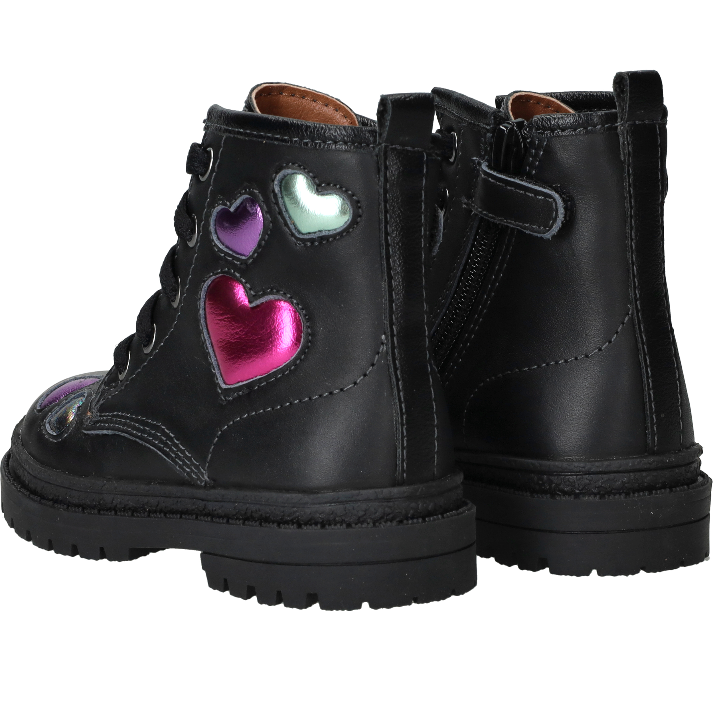 IK-KE Veterboots Meisjes Zwart – foto 3