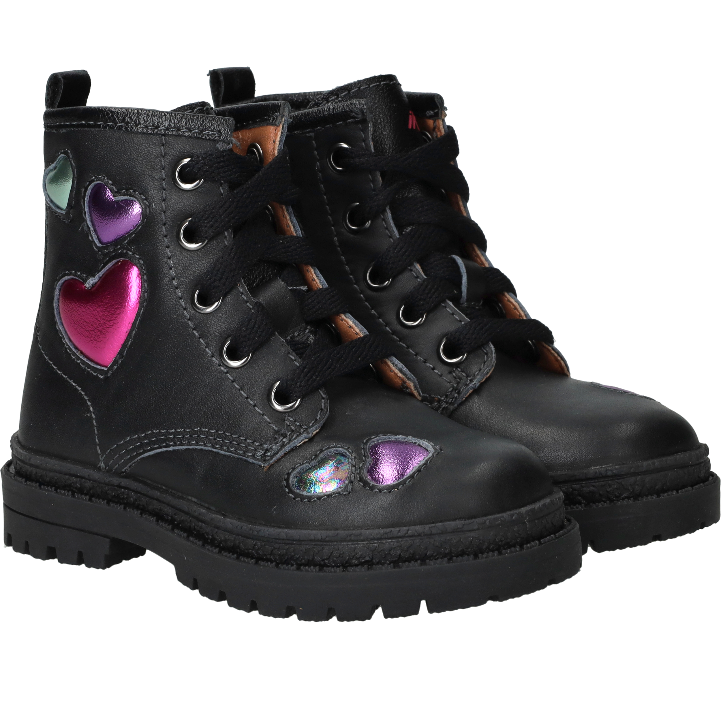 IK-KE Veterboots Meisjes Zwart – foto 2