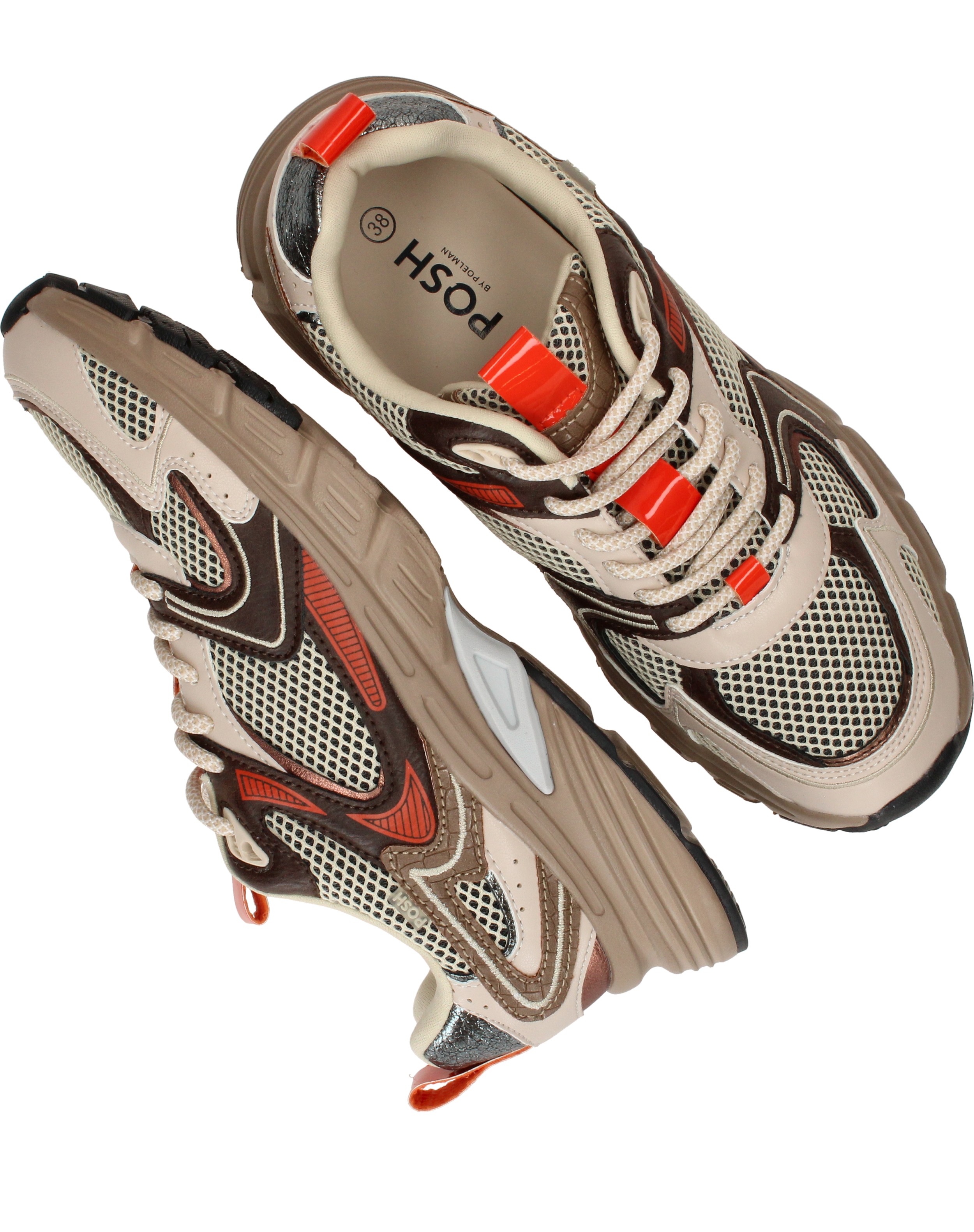 POSH By Poelman Sneakers Dames Beige – foto 4