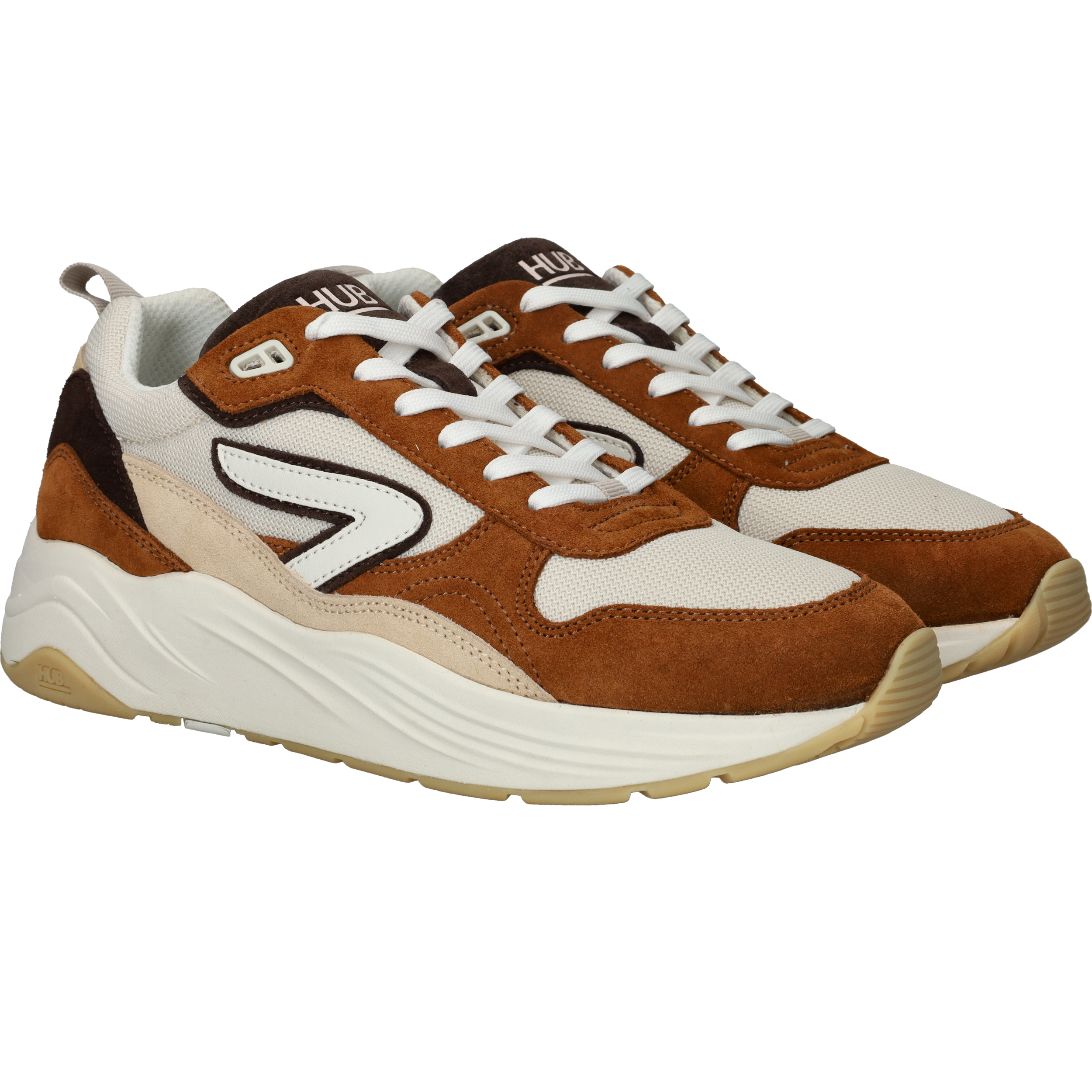 Hub Glide Sneakers Heren Bruin, sneaker voor heren – foto 2