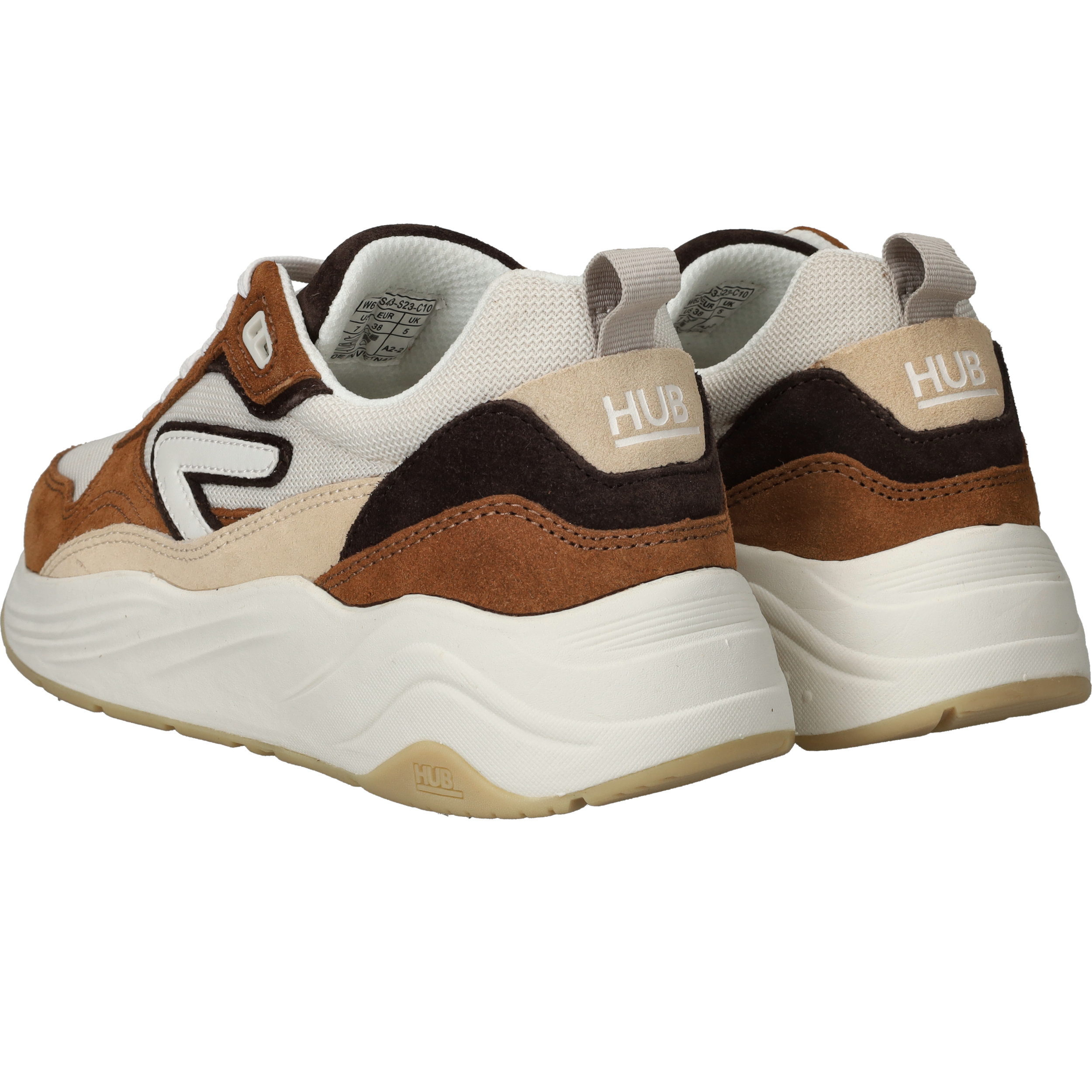 Hub Glide Sneakers Dames Bruin, sneaker voor dames – foto 3
