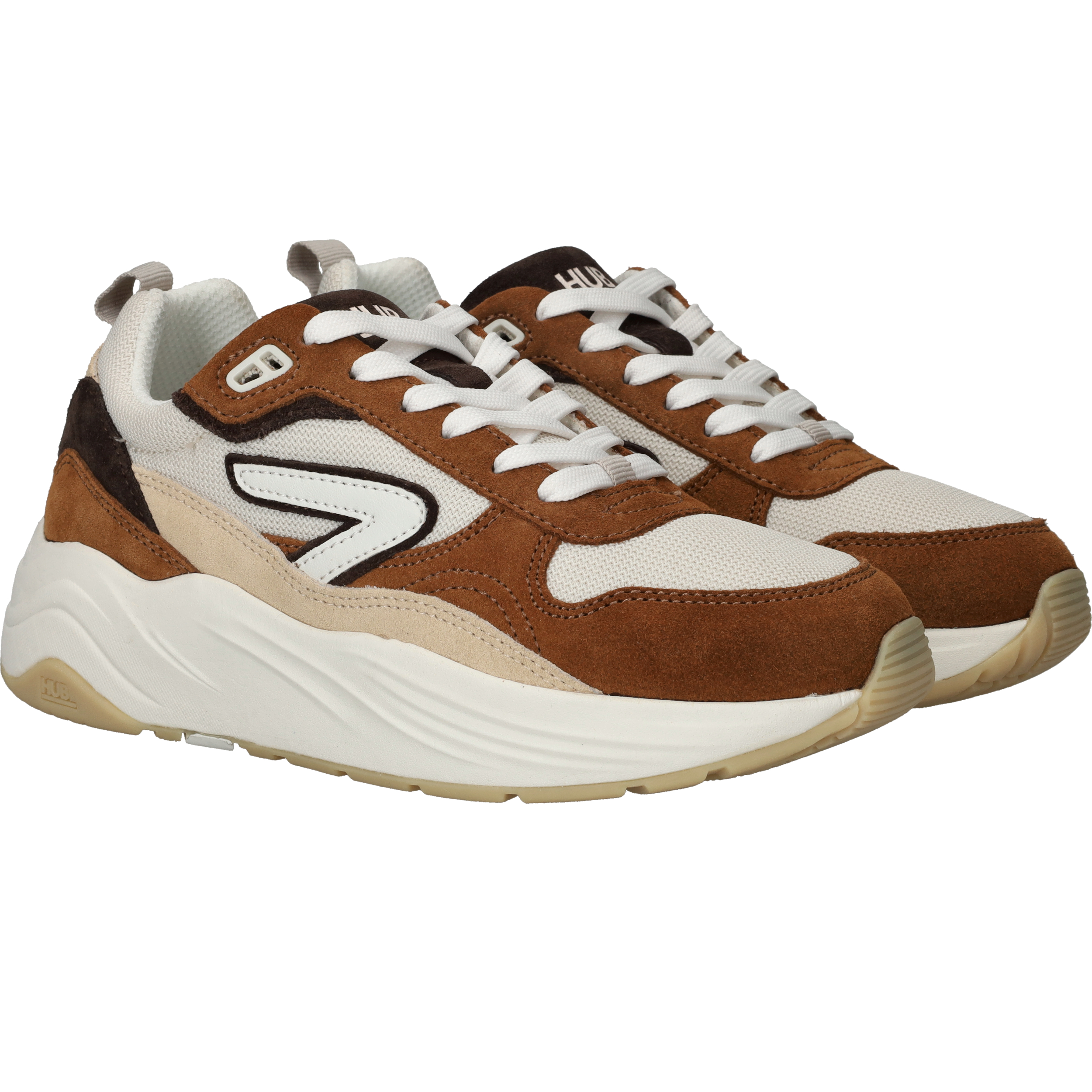 Hub Glide Sneakers Dames Bruin, sneaker voor dames – foto 2