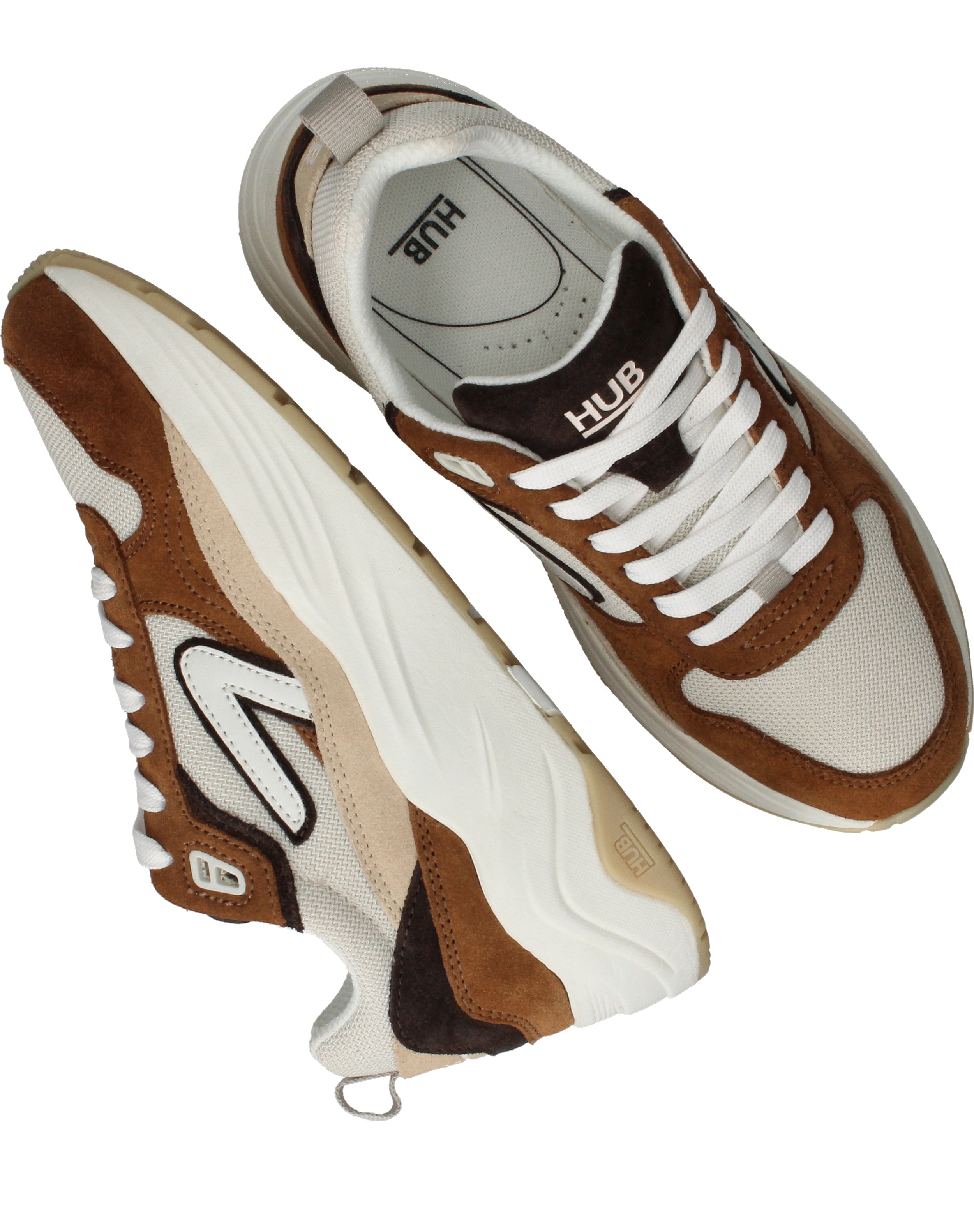 Hub Glide Sneakers Dames Bruin, sneaker voor dames – foto 4