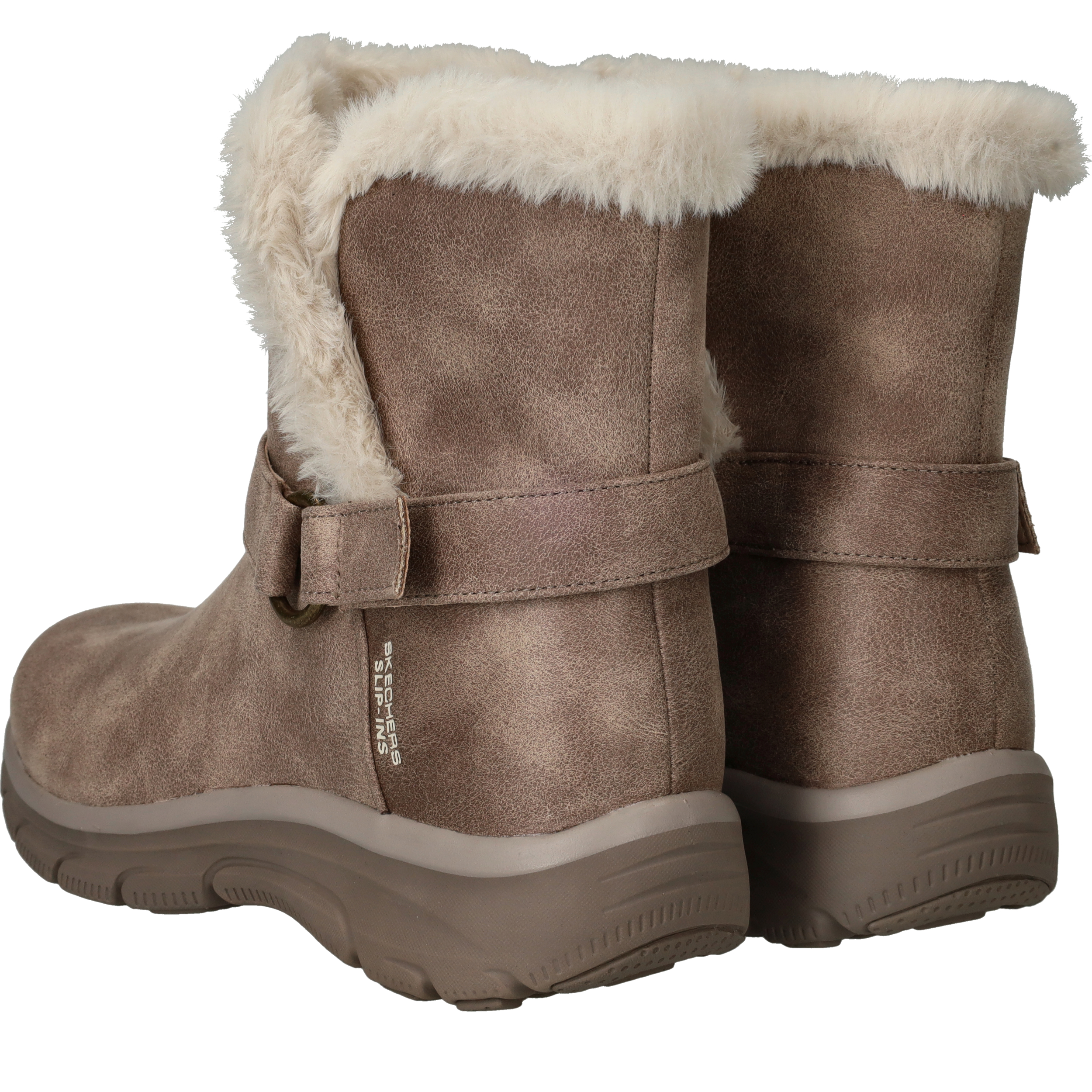 Skechers Slip-Ins Relaxed Fit Vegan Boots Dames Beige, enkellaars voor dames – foto 3