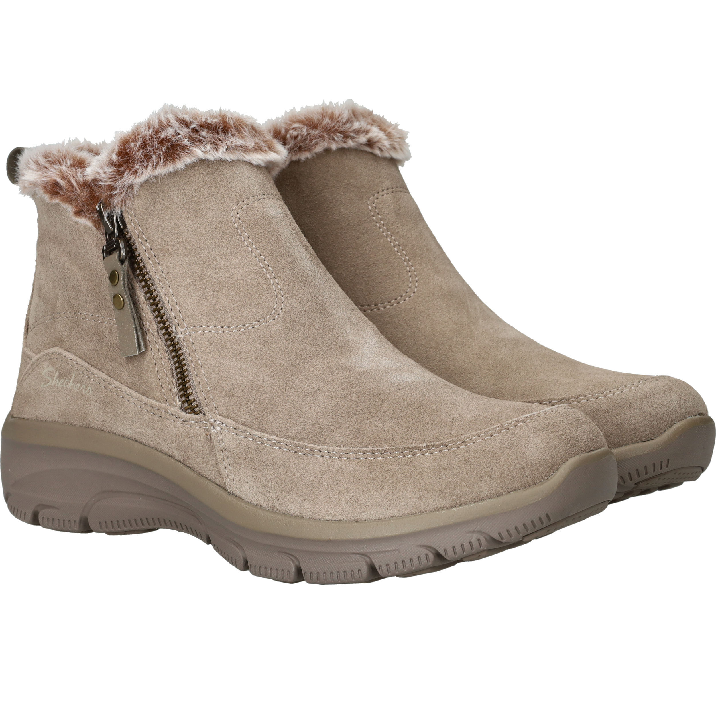 Skechers Slip-Ins Relaxed Fit Boots Dames Beige, enkellaars voor dames – foto 2