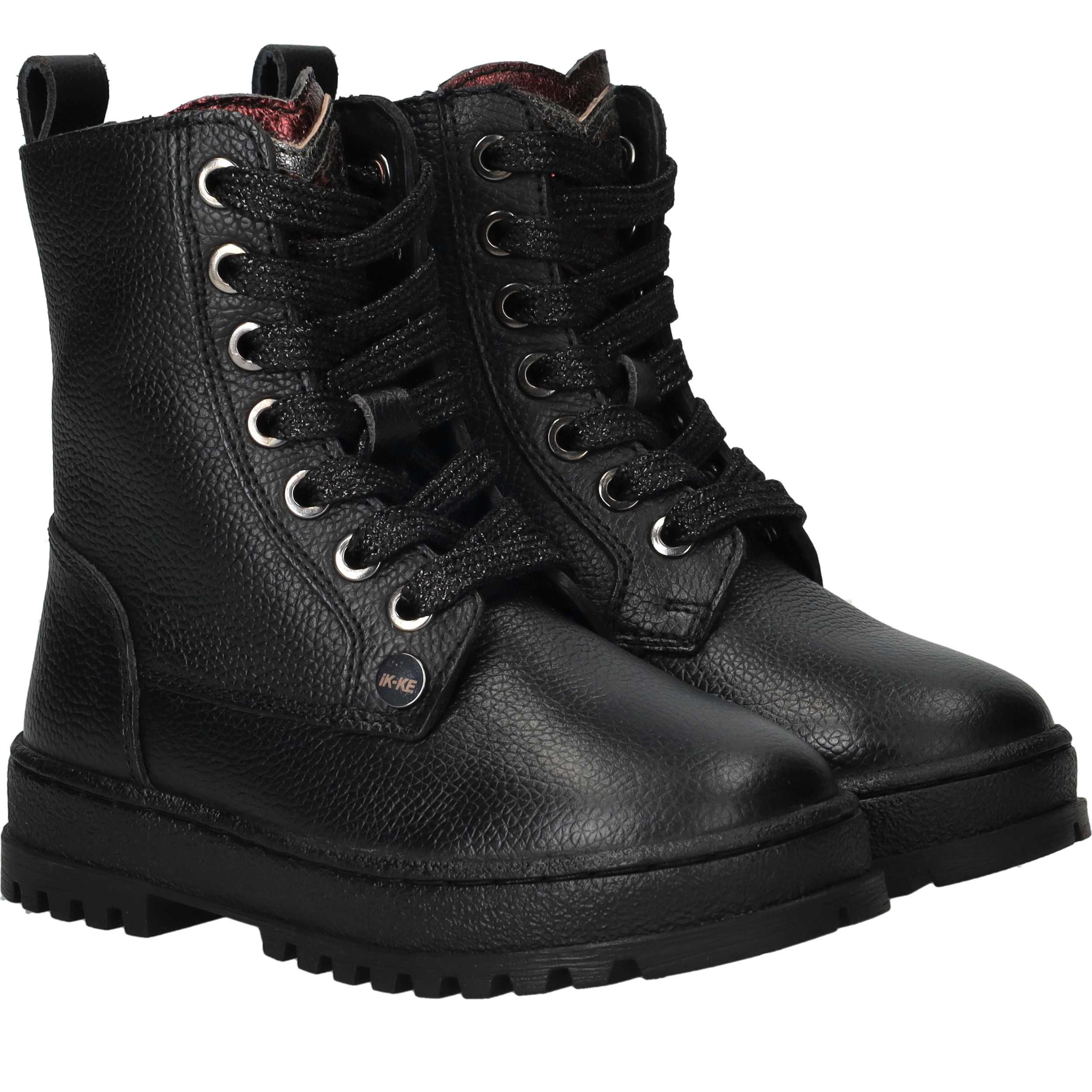 IK-KE Veterboots Meisjes Zwart – foto 2