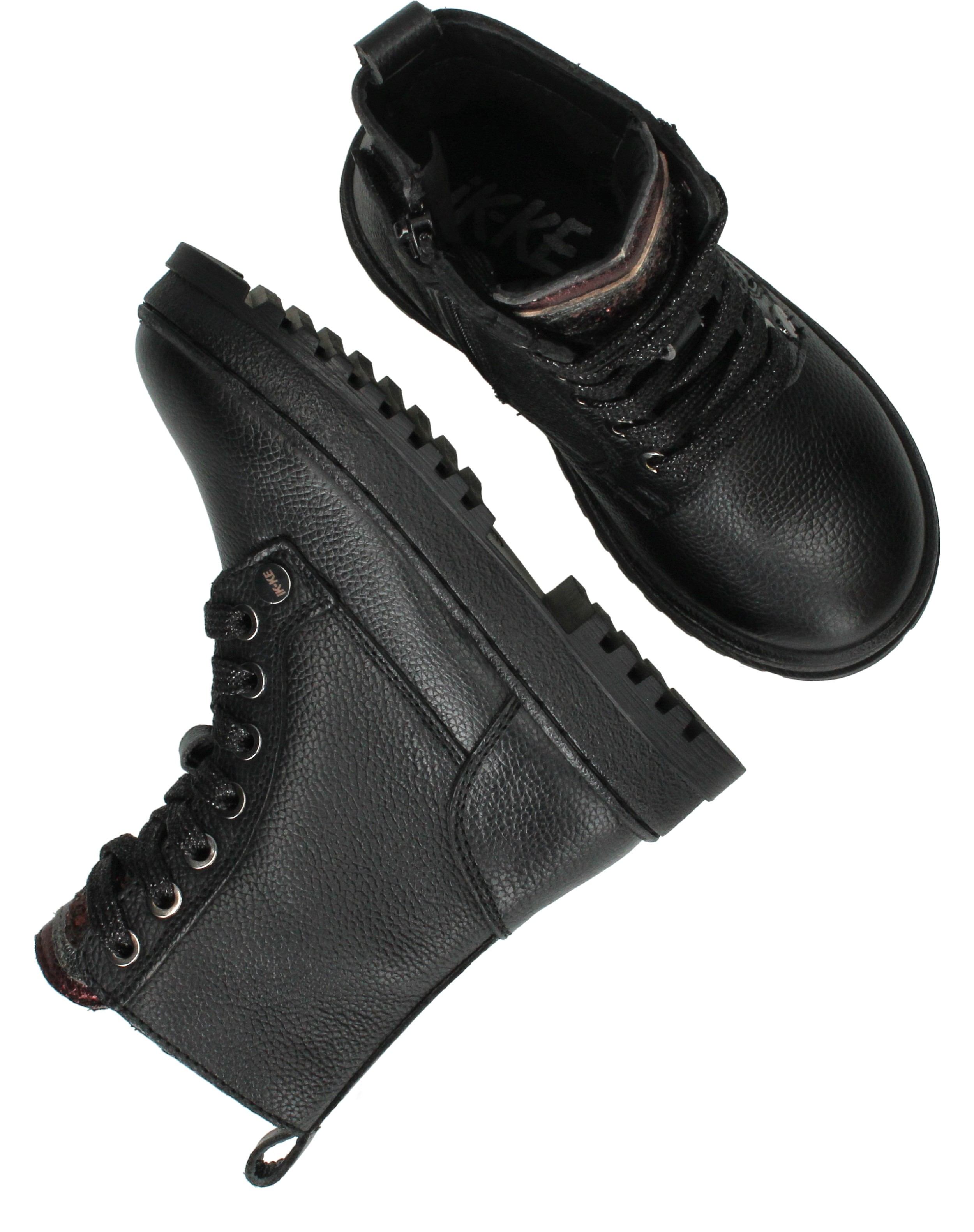 IK-KE Veterboots Meisjes Zwart – foto 4