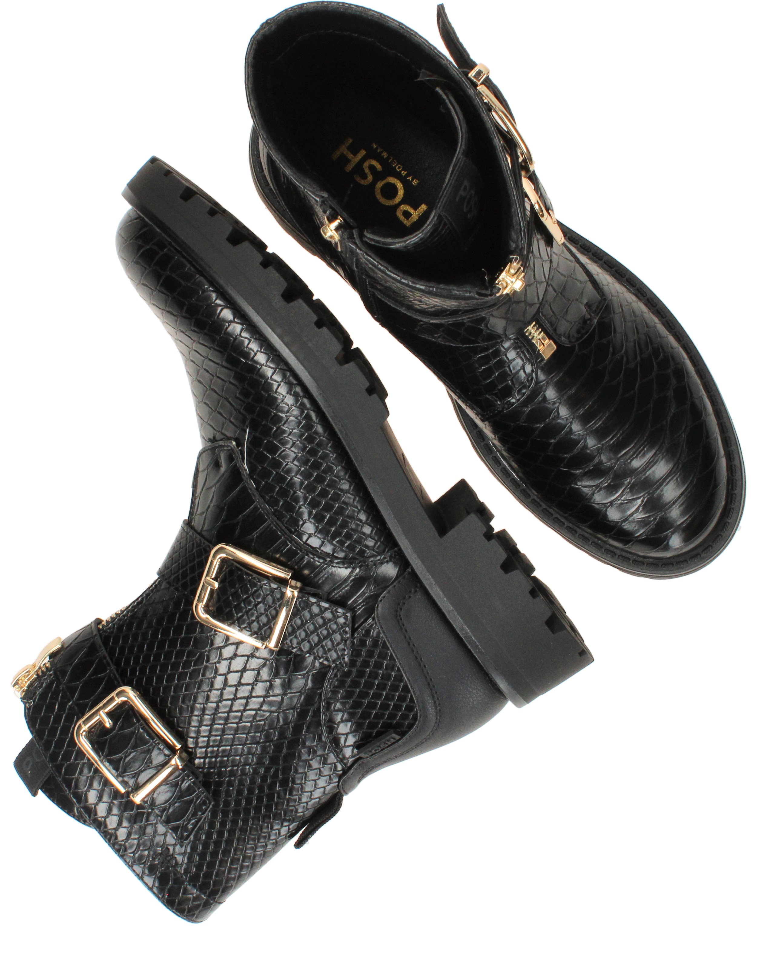 POSH By Poelman Bikerboots Dames Zwart, bikerboot voor dames – foto 4