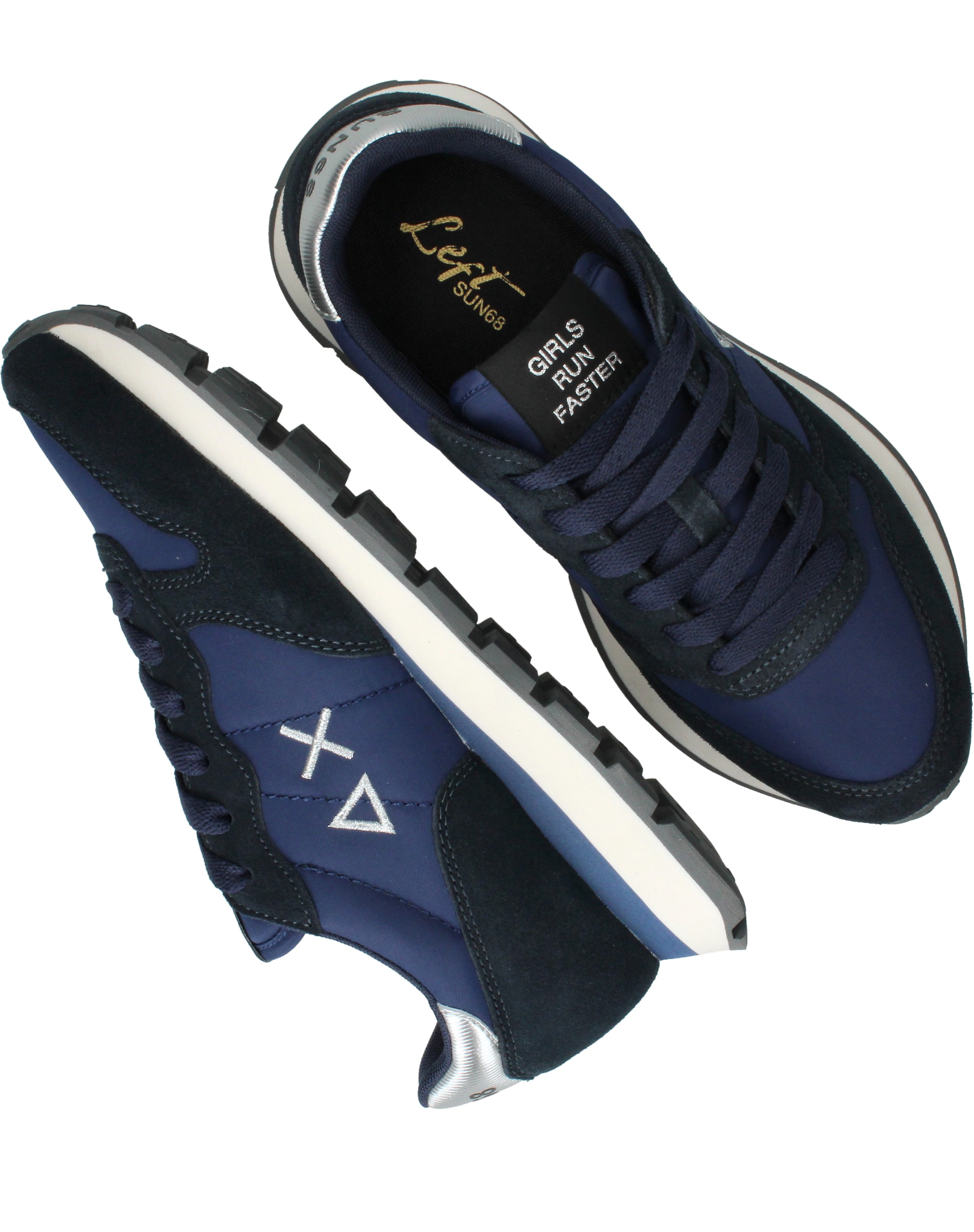 SUN68 Ally Gold Silver Sneakers Dames Blauw, sneaker voor dames – foto 4
