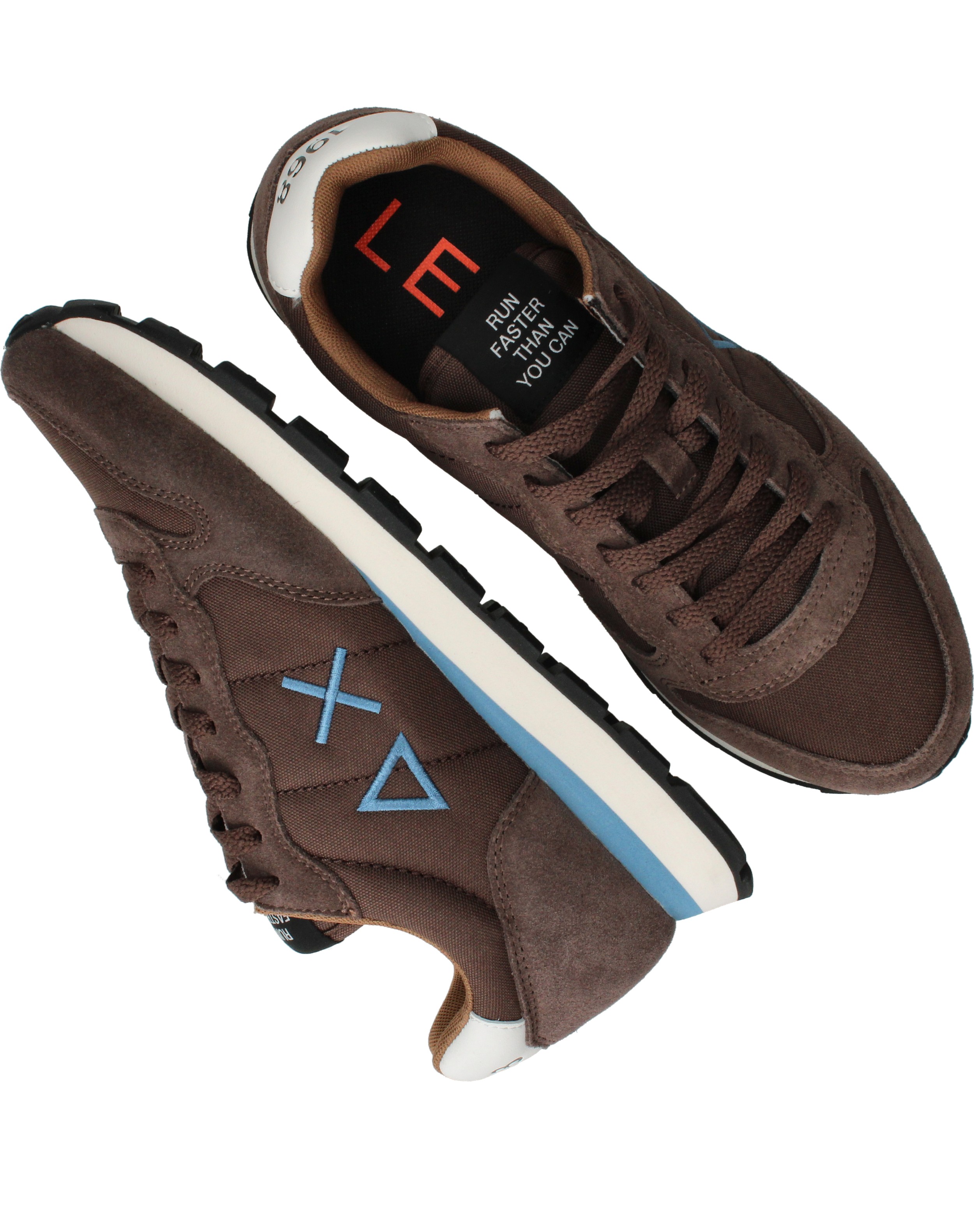SUN68 Tom Solid Sneakers Heren Bruin, sneaker voor heren – foto 4