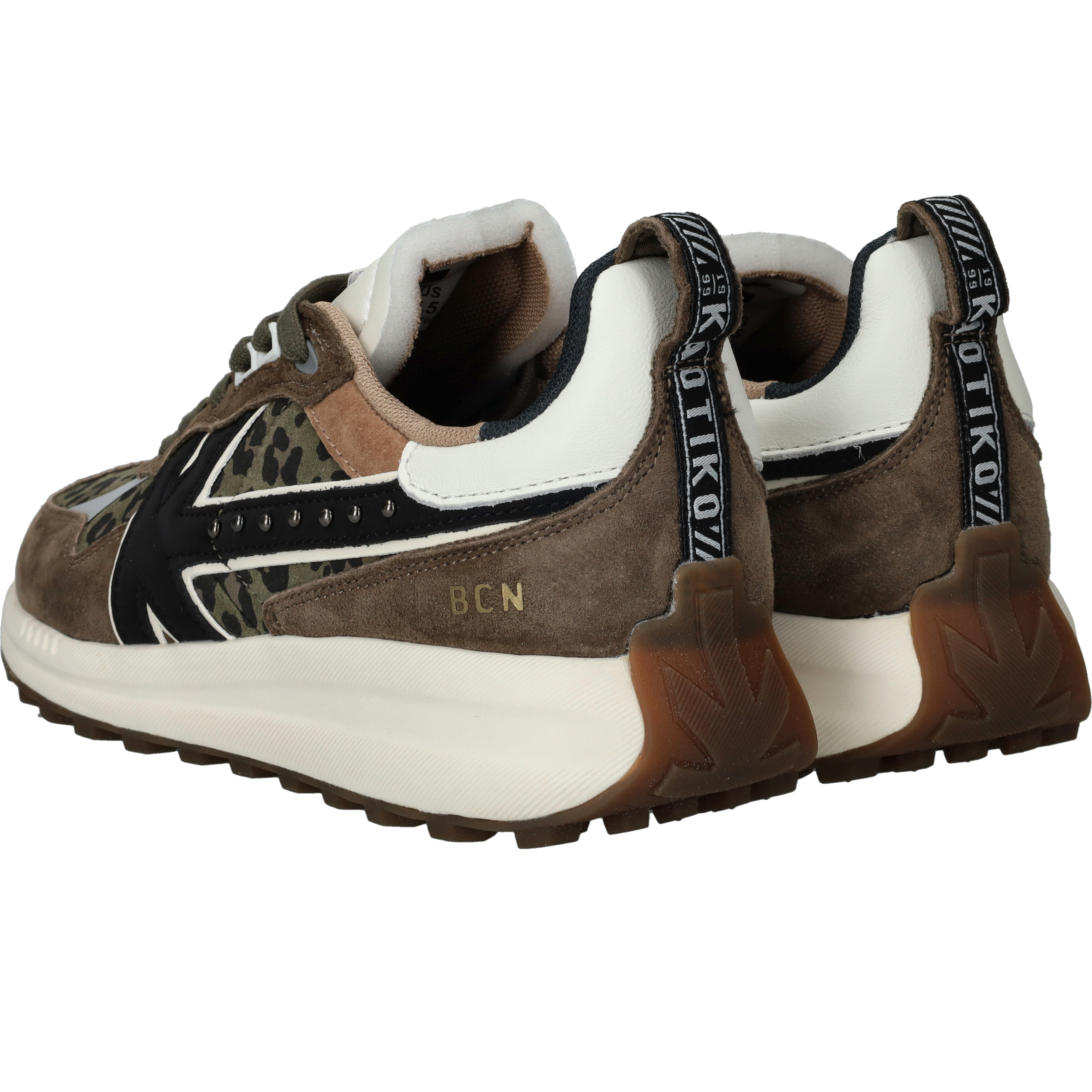 Kaotiko Detroit Glam Sneakers Dames Groen, sneaker voor dames – foto 3