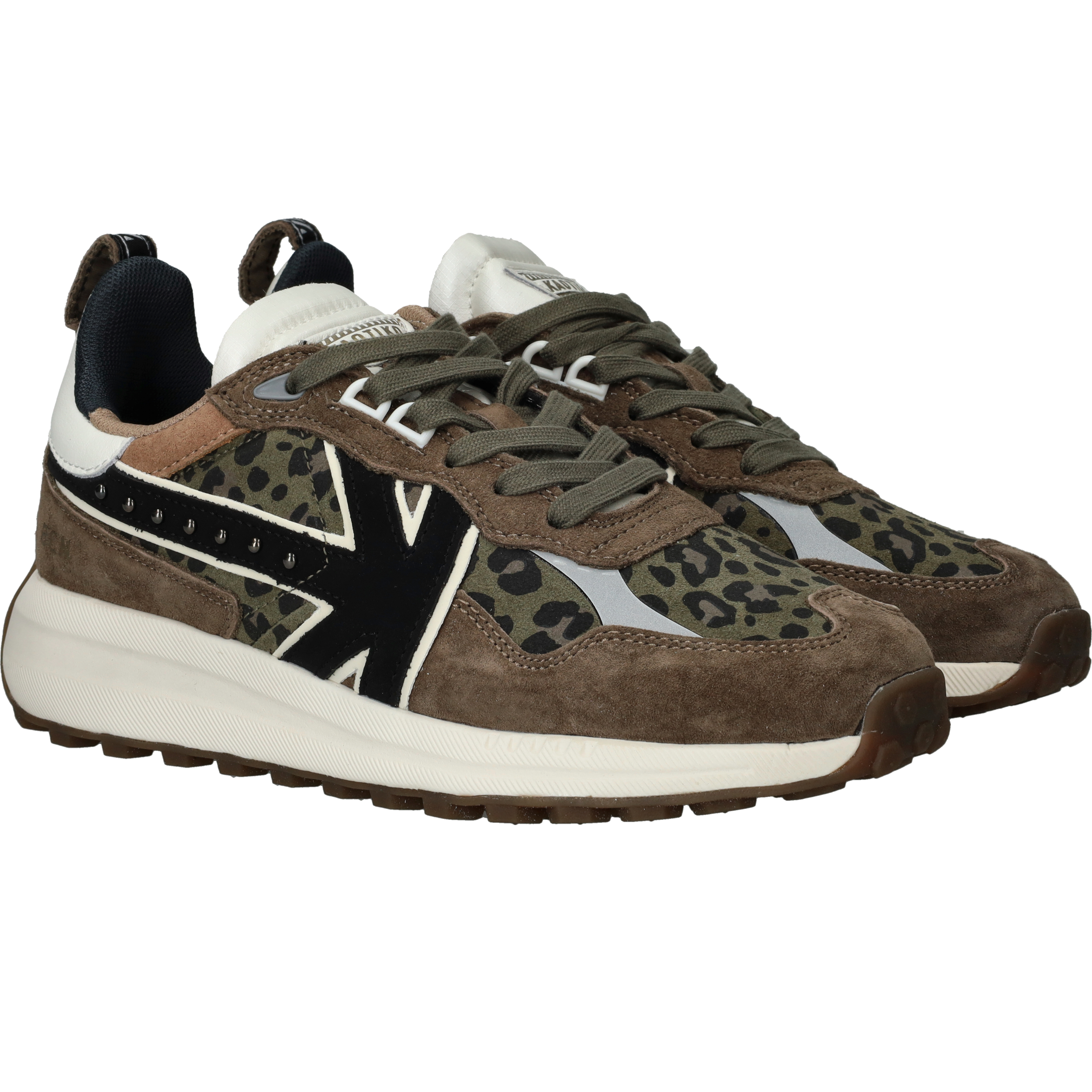Kaotiko Detroit Glam Sneakers Dames Groen, sneaker voor dames – foto 2