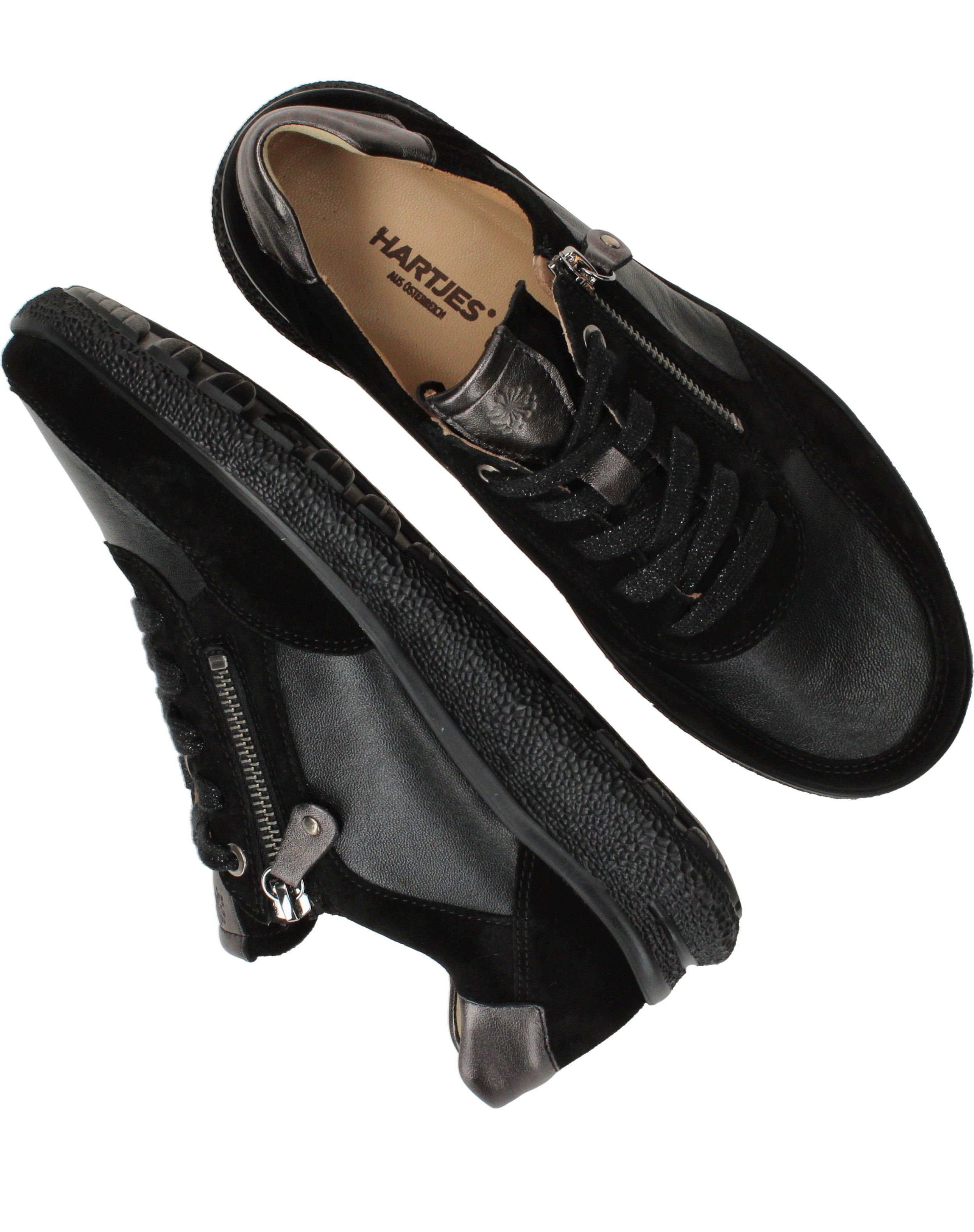 Hartjes Rap Sneakers Dames Zwart, sneaker voor dames – foto 4
