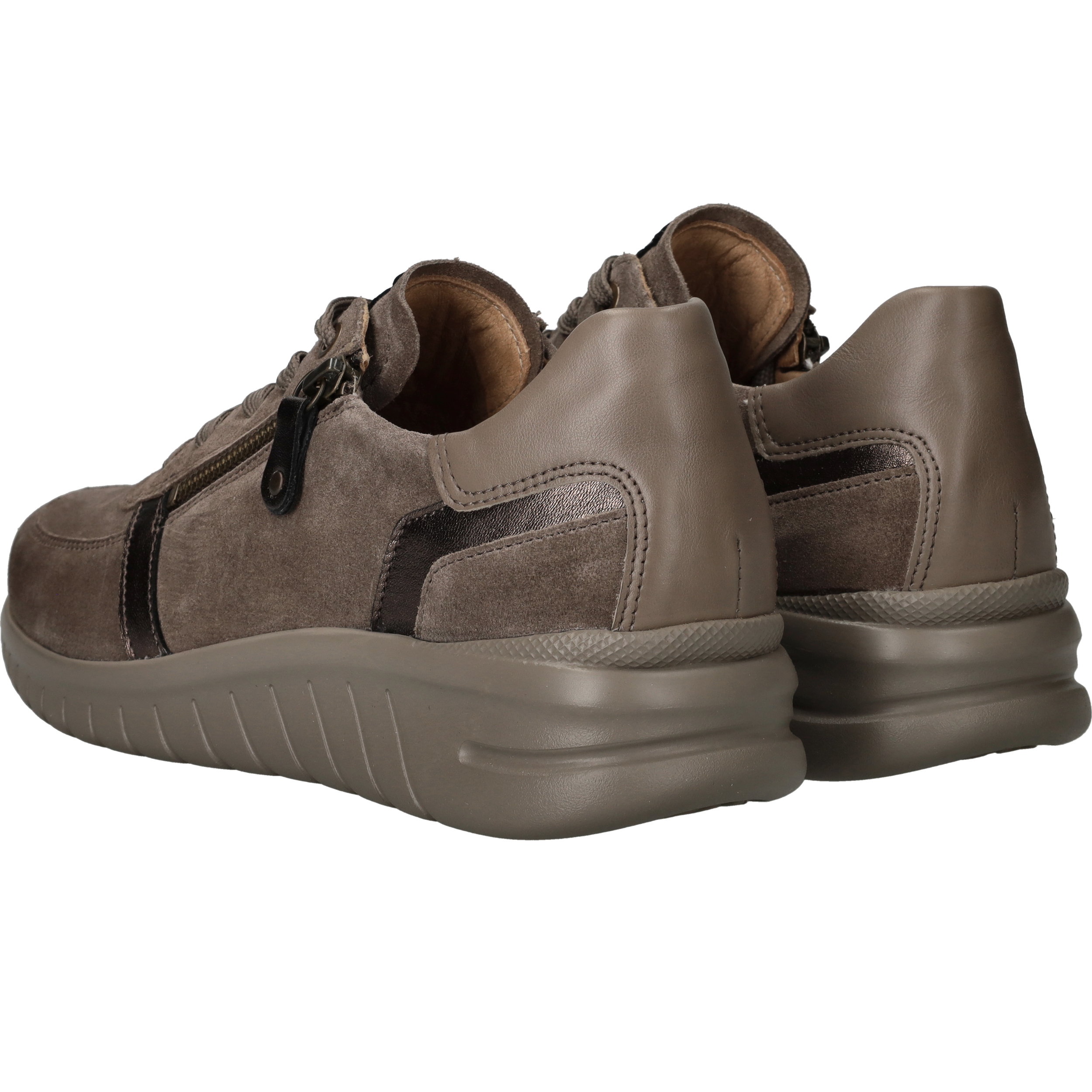 Hartjes Wave Sneakers Dames Taupe, sneaker voor dames – foto 3