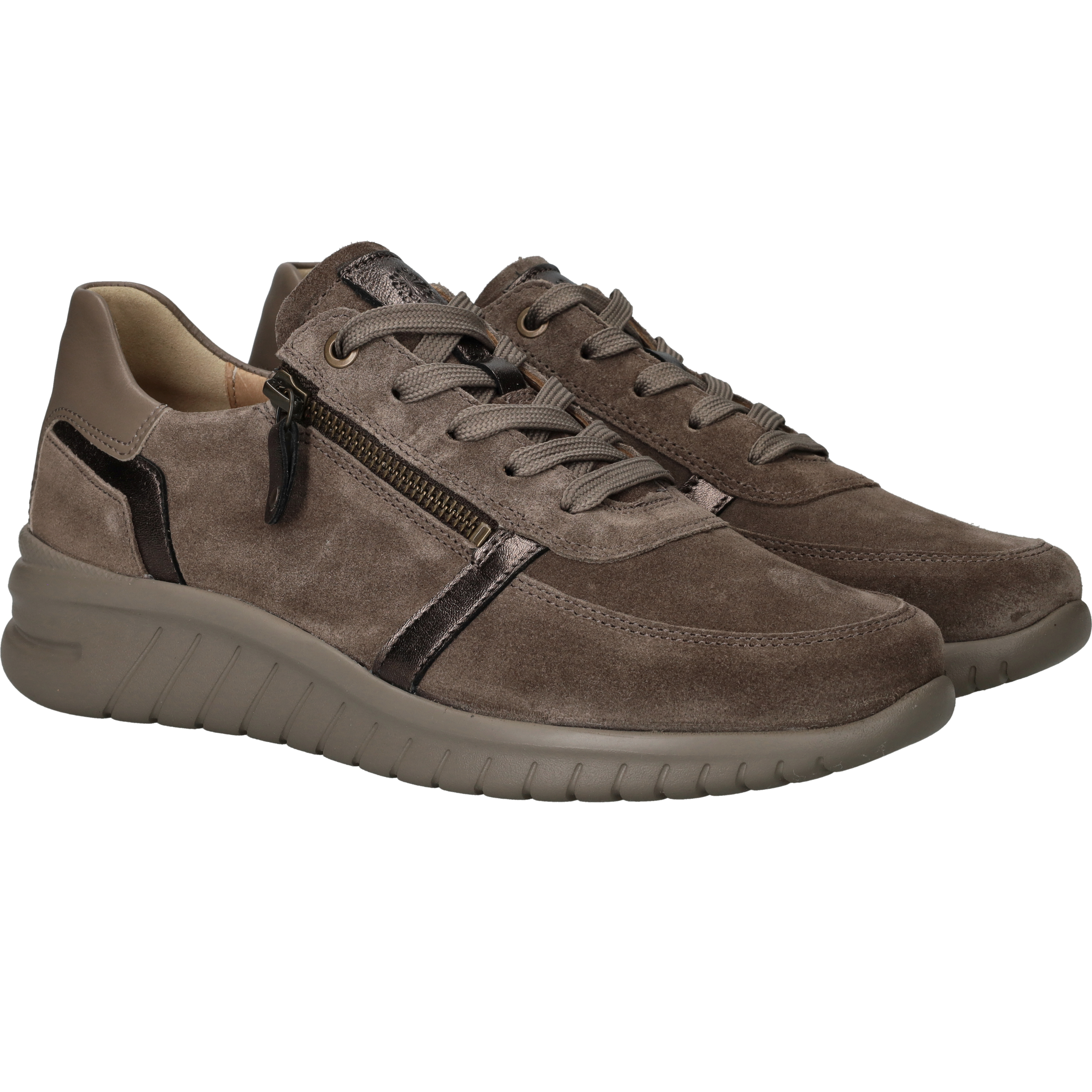 Hartjes Wave Sneakers Dames Taupe, sneaker voor dames – foto 2