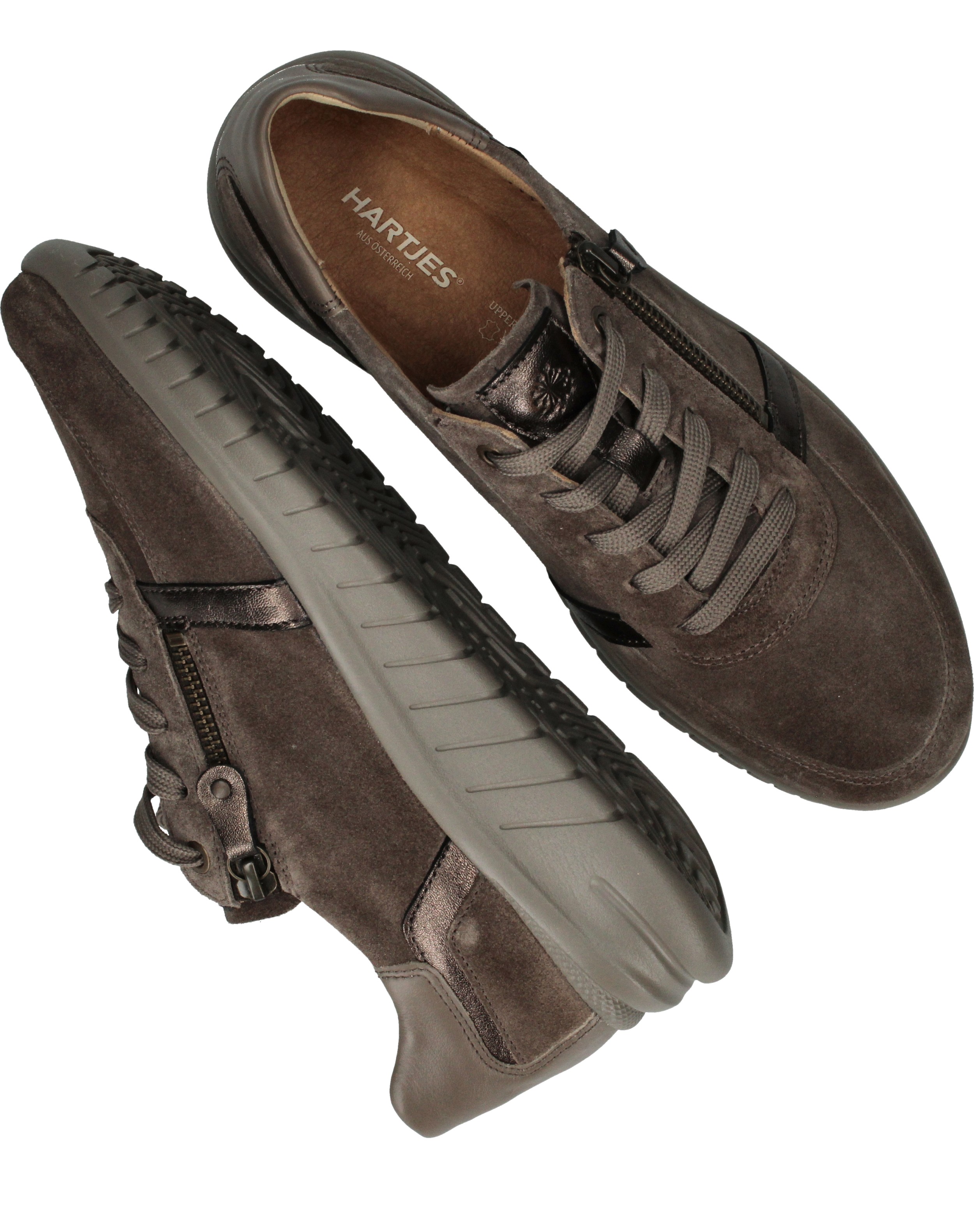 Hartjes Wave Sneakers Dames Taupe, sneaker voor dames – foto 4