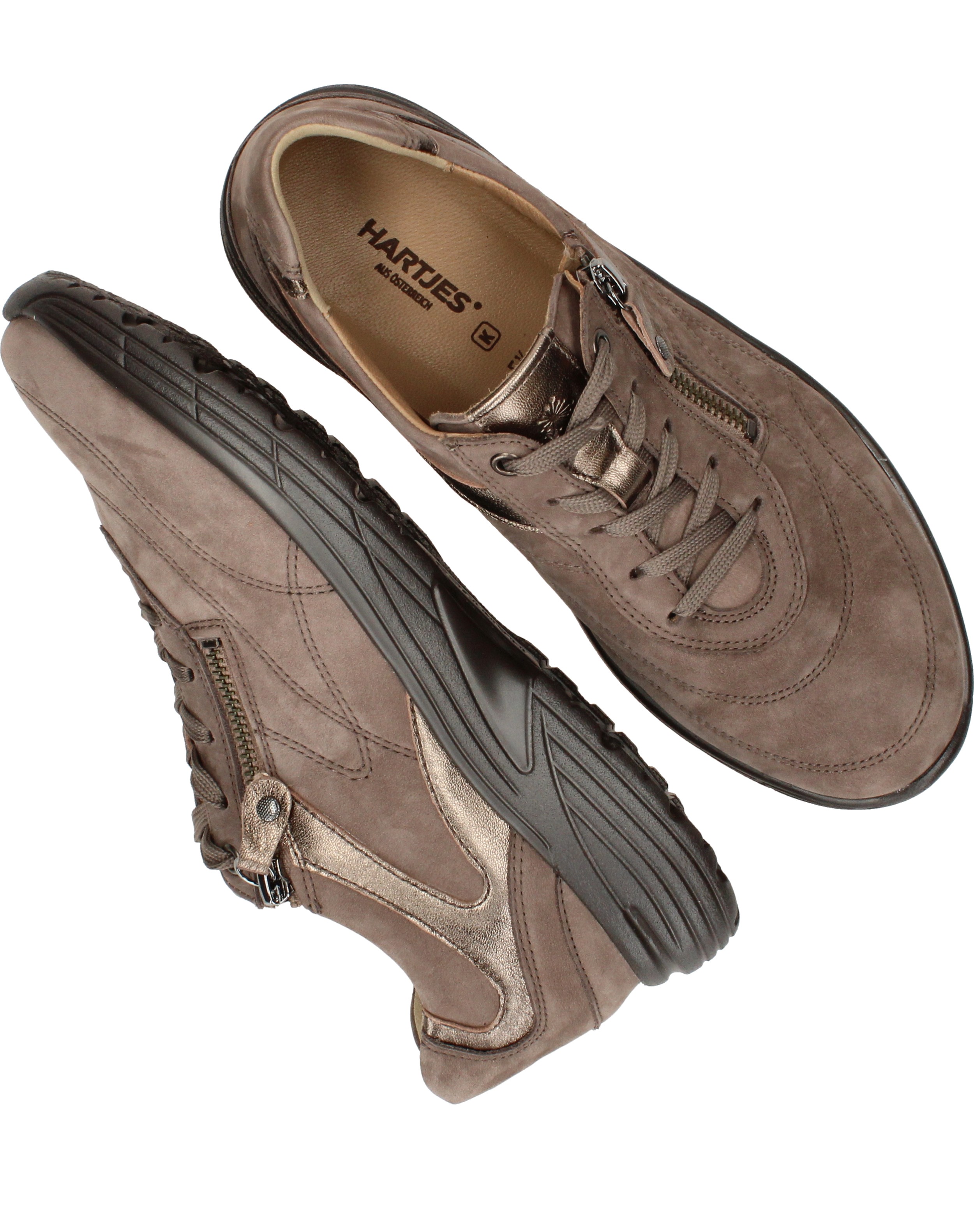 Hartjes Katy Sneakers Dames Taupe, sneaker voor dames – foto 4