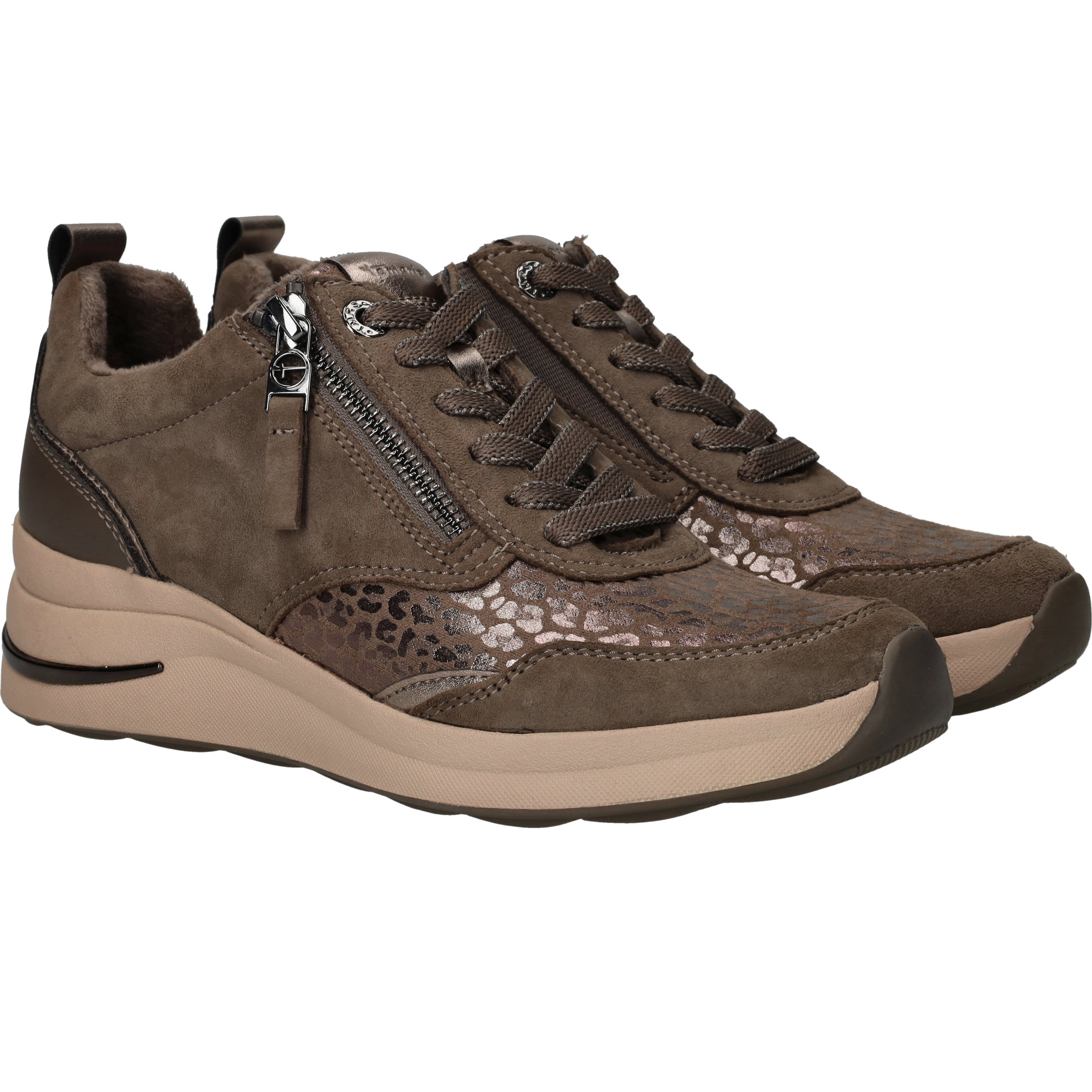 Tamaris Comfort Sneakers Dames Taupe, sneaker voor dames – foto 2