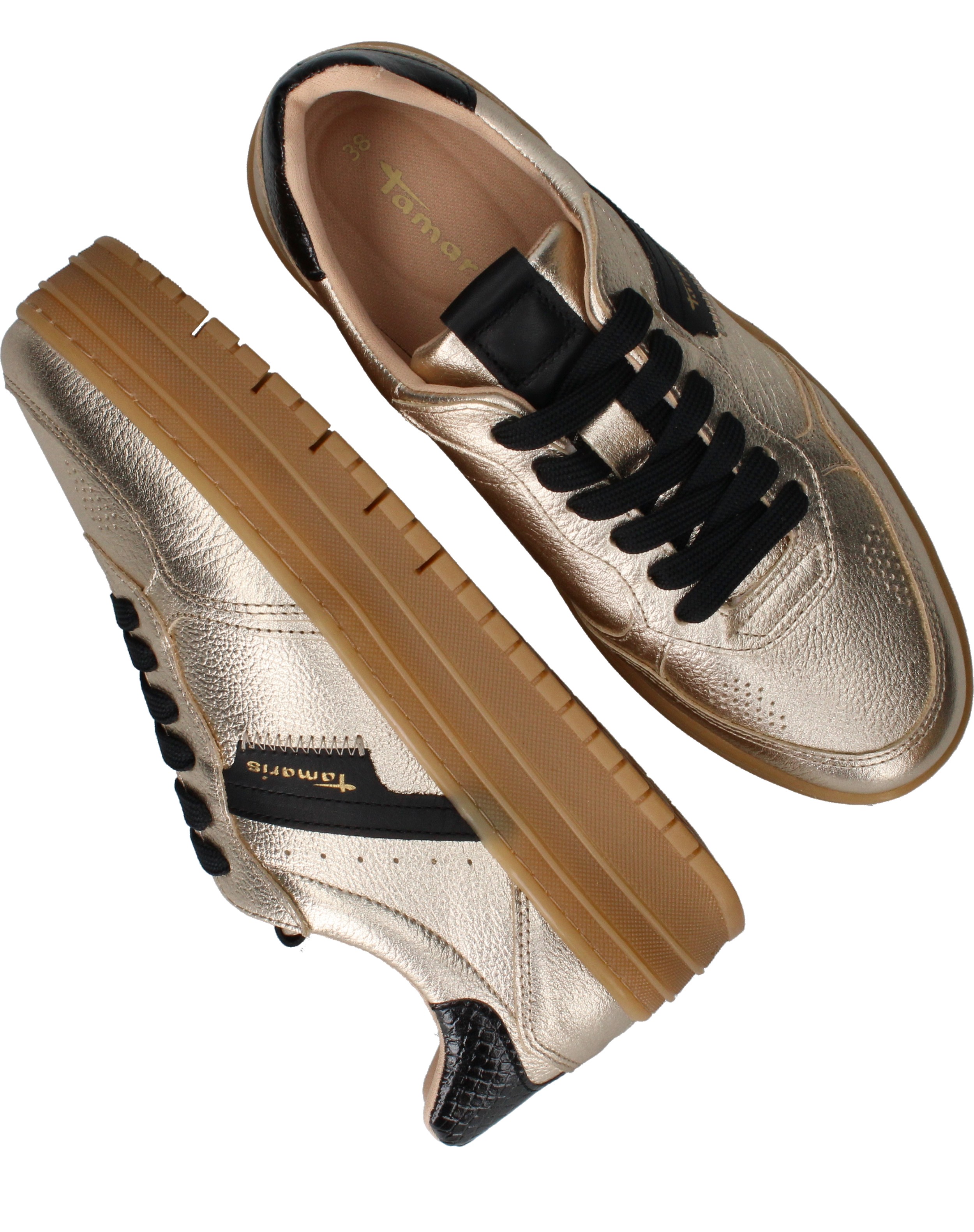 Tamaris Sneakers Dames Goud, sneaker voor dames – foto 8
