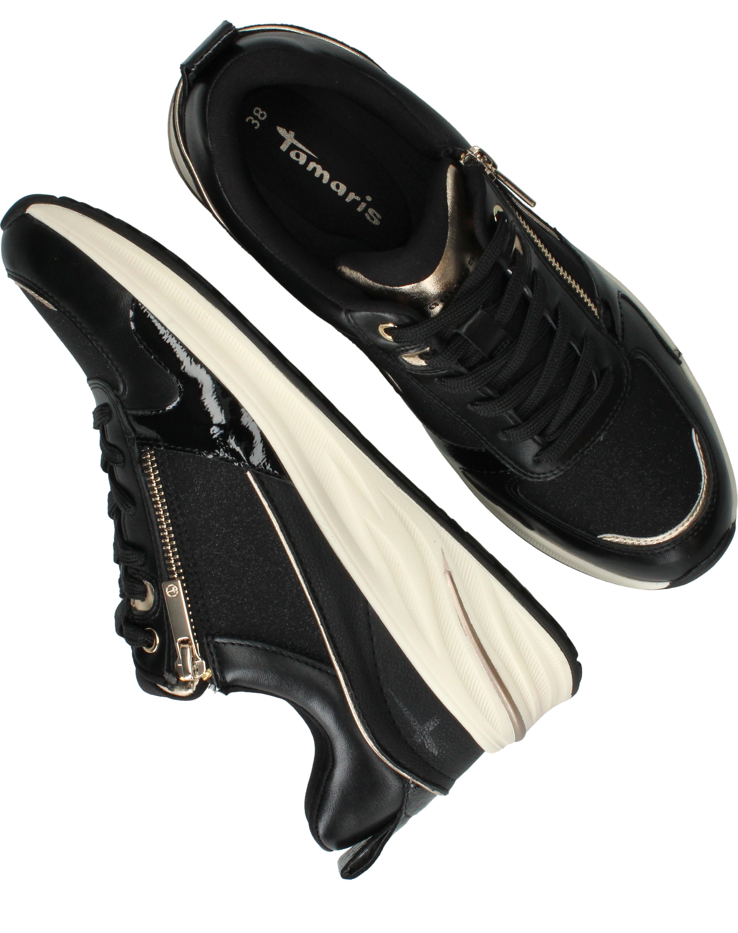 Tamaris Sneakers Dames Zwart, sneaker voor dames – foto 4