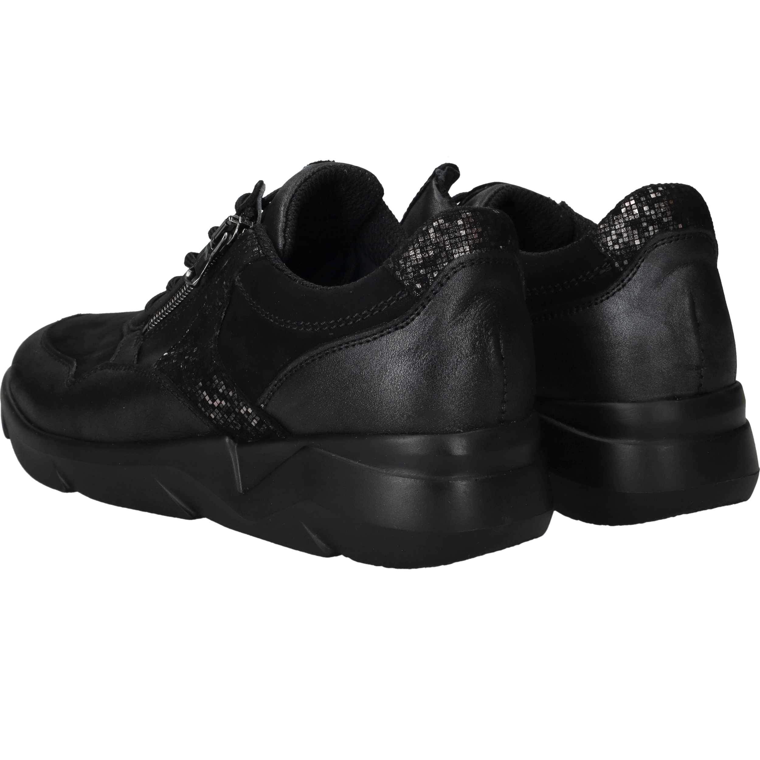 Waldlaufer Funky Sneakers Dames Zwart, sneaker voor dames – foto 3