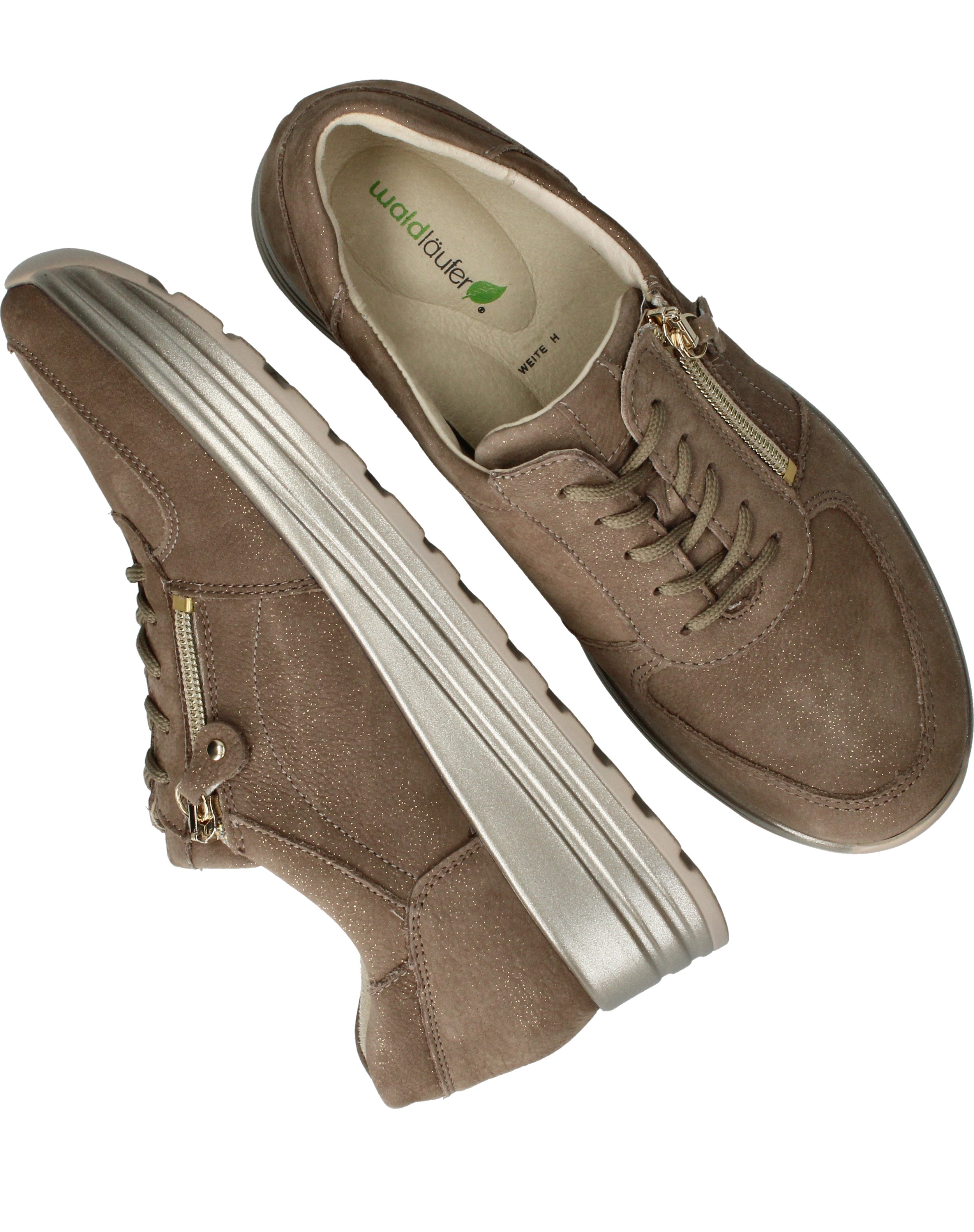 Waldlaufer Lana Sneakers Dames Taupe, sneaker voor dames – foto 4