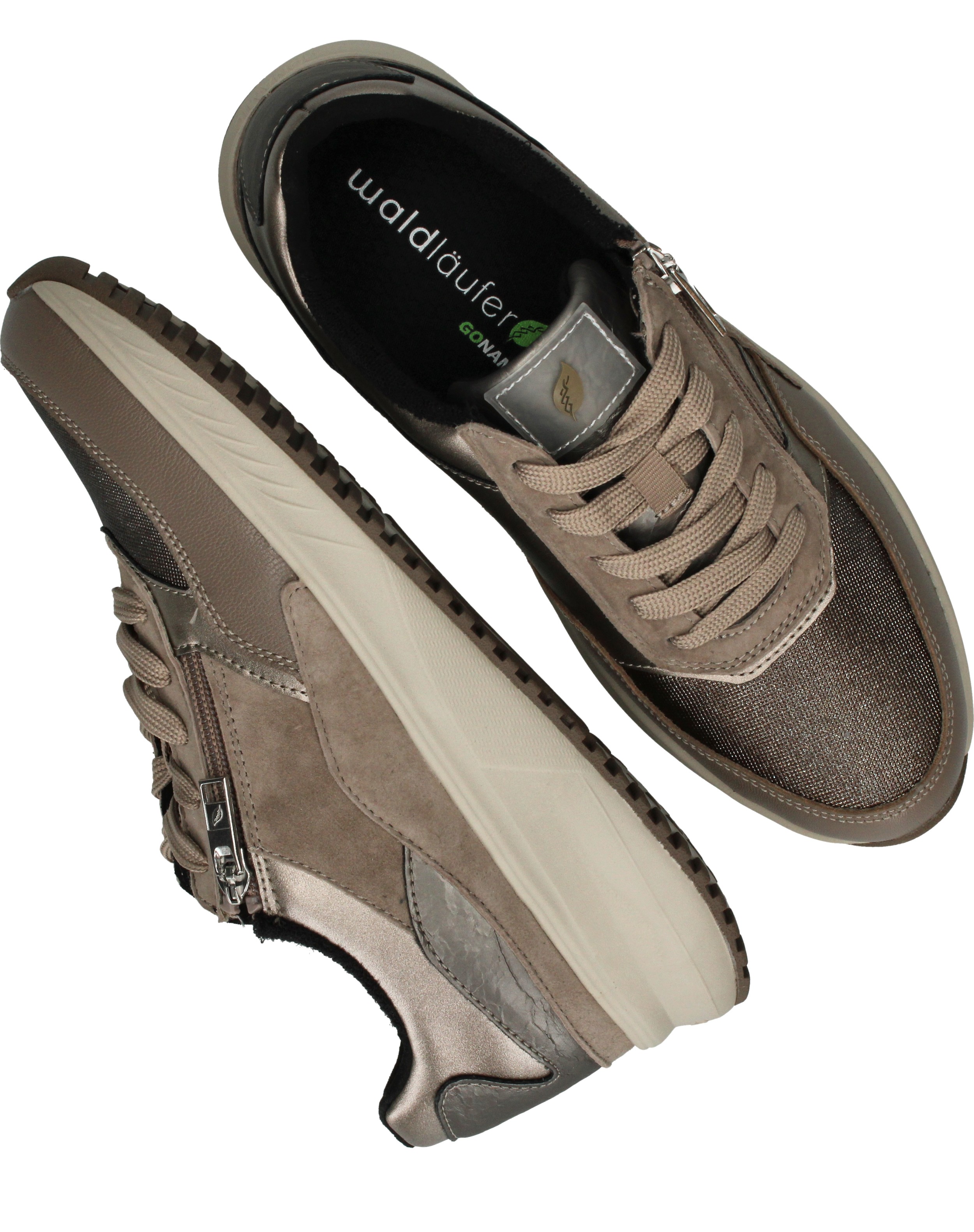 Waldlaufer Mara Sneakers Dames Taupe, sneaker voor dames – foto 4