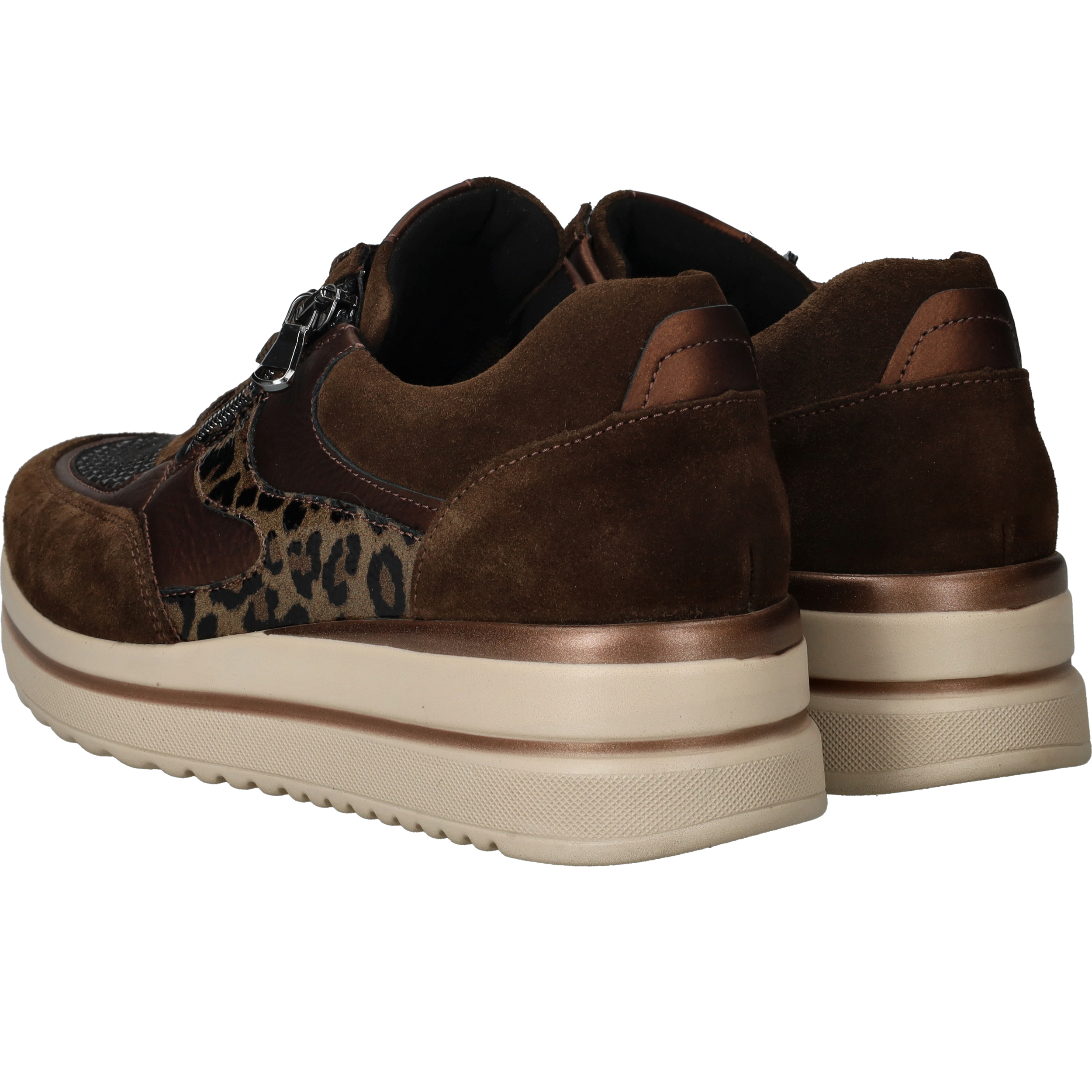 Waldlaufer Luana Sneakers Dames Bruin, sneaker voor dames – foto 3
