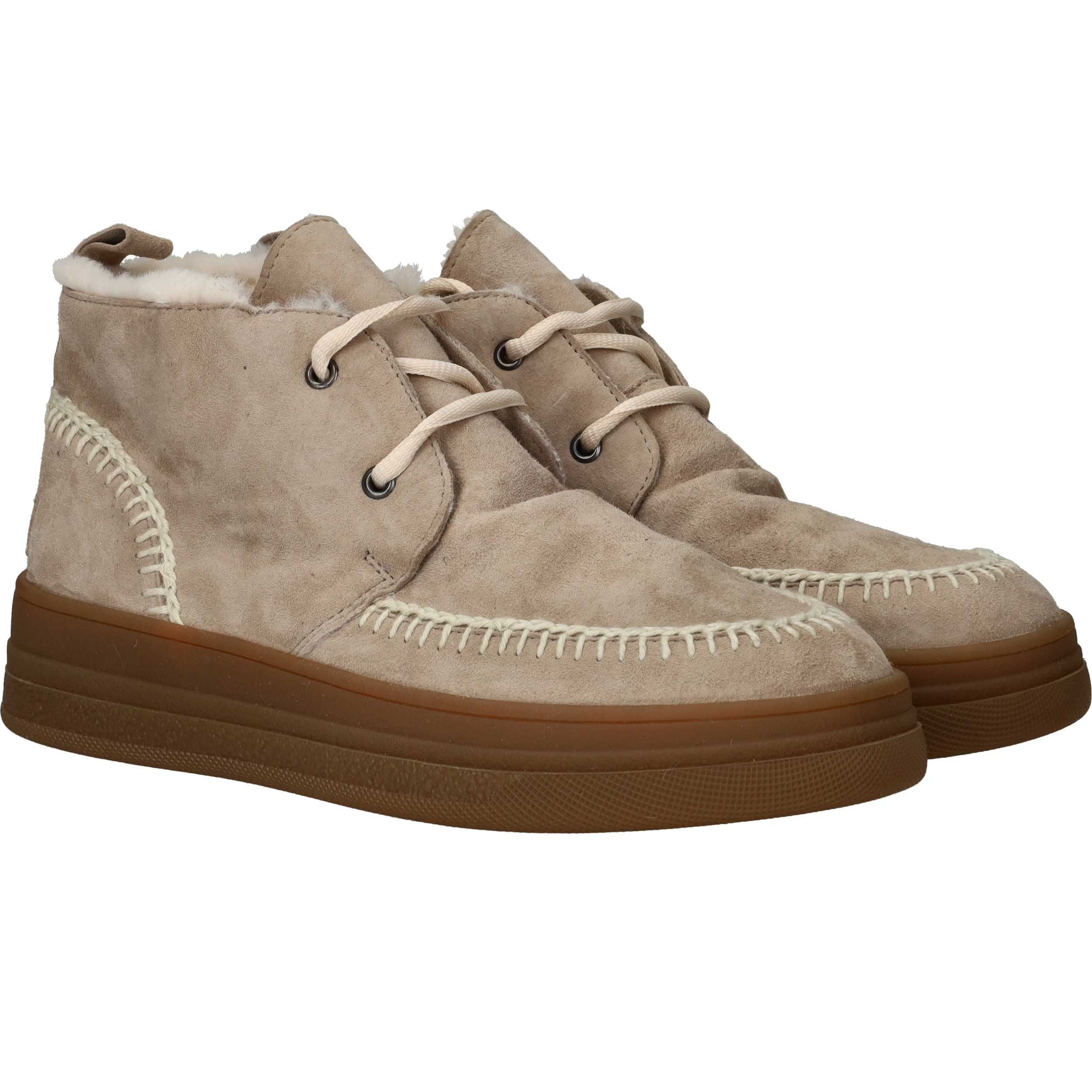 Iqonic Veterschoenen Dames Beige, veterschoen voor dames – foto 2
