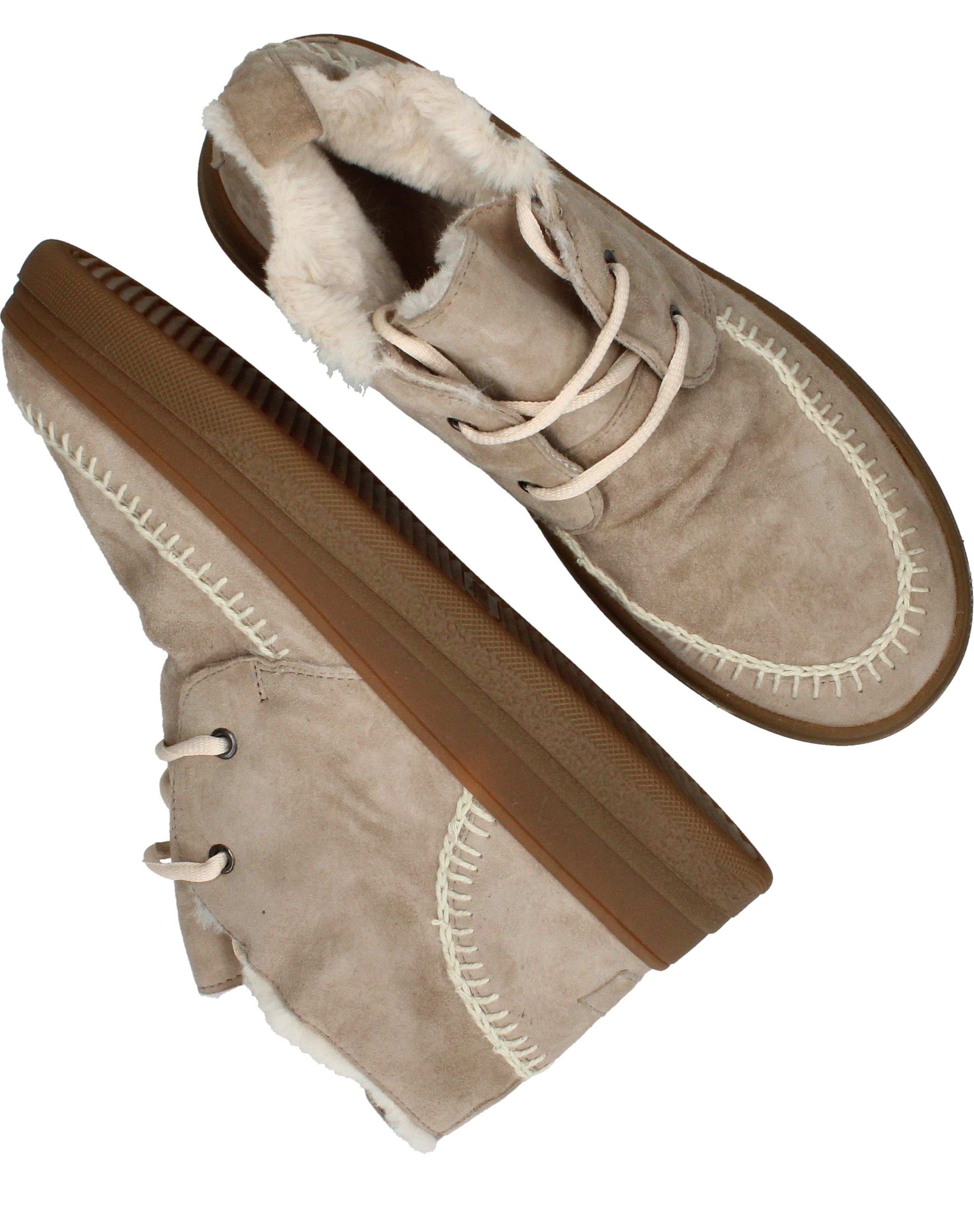 Iqonic Veterschoenen Dames Beige, veterschoen voor dames – foto 4