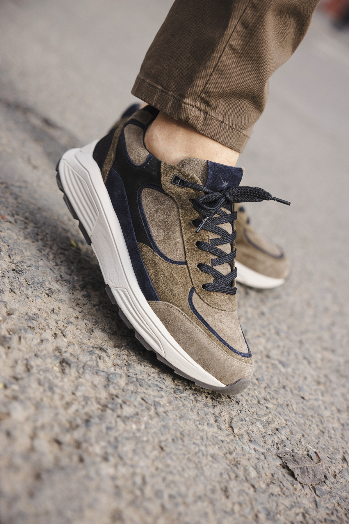 Xsensible Manhattan Stretchwalker Sneakers Taupe Heren | Durlinger.com