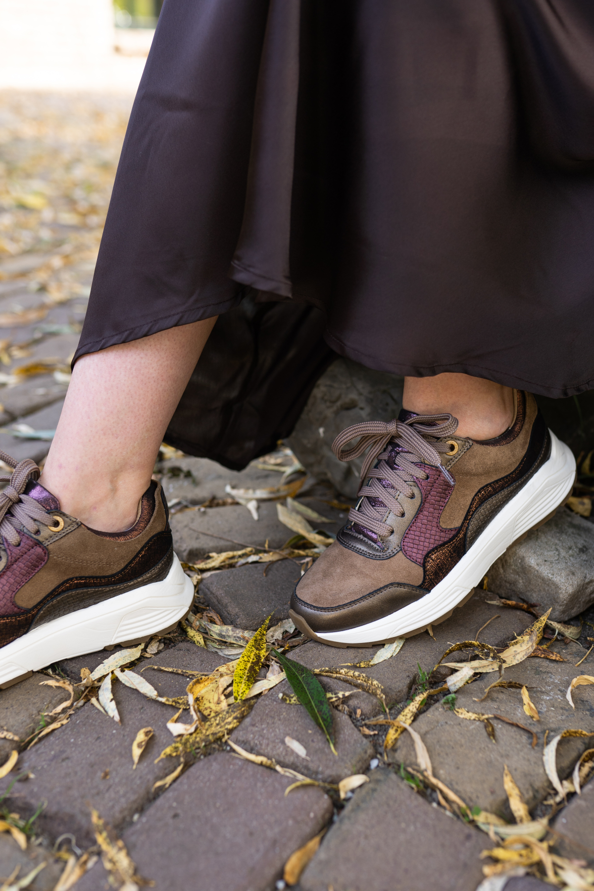 Xsensible Golden Gate Stretchwalker Sneakers Dames Bruin, sneaker voor dames – foto 3