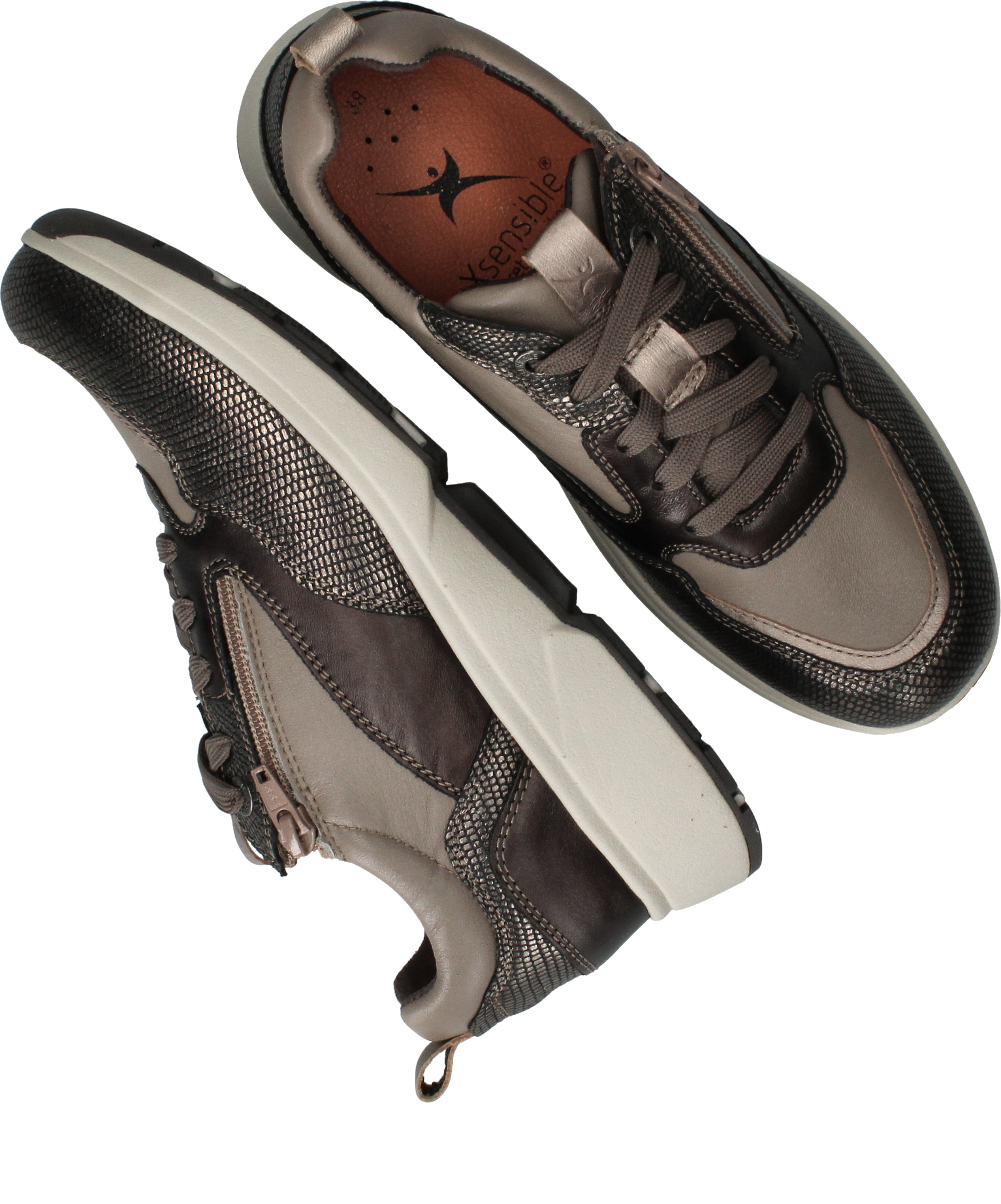 Xsensible Grenoble Stretchwalker Sneakers Bruin Dames | Durlinger.com