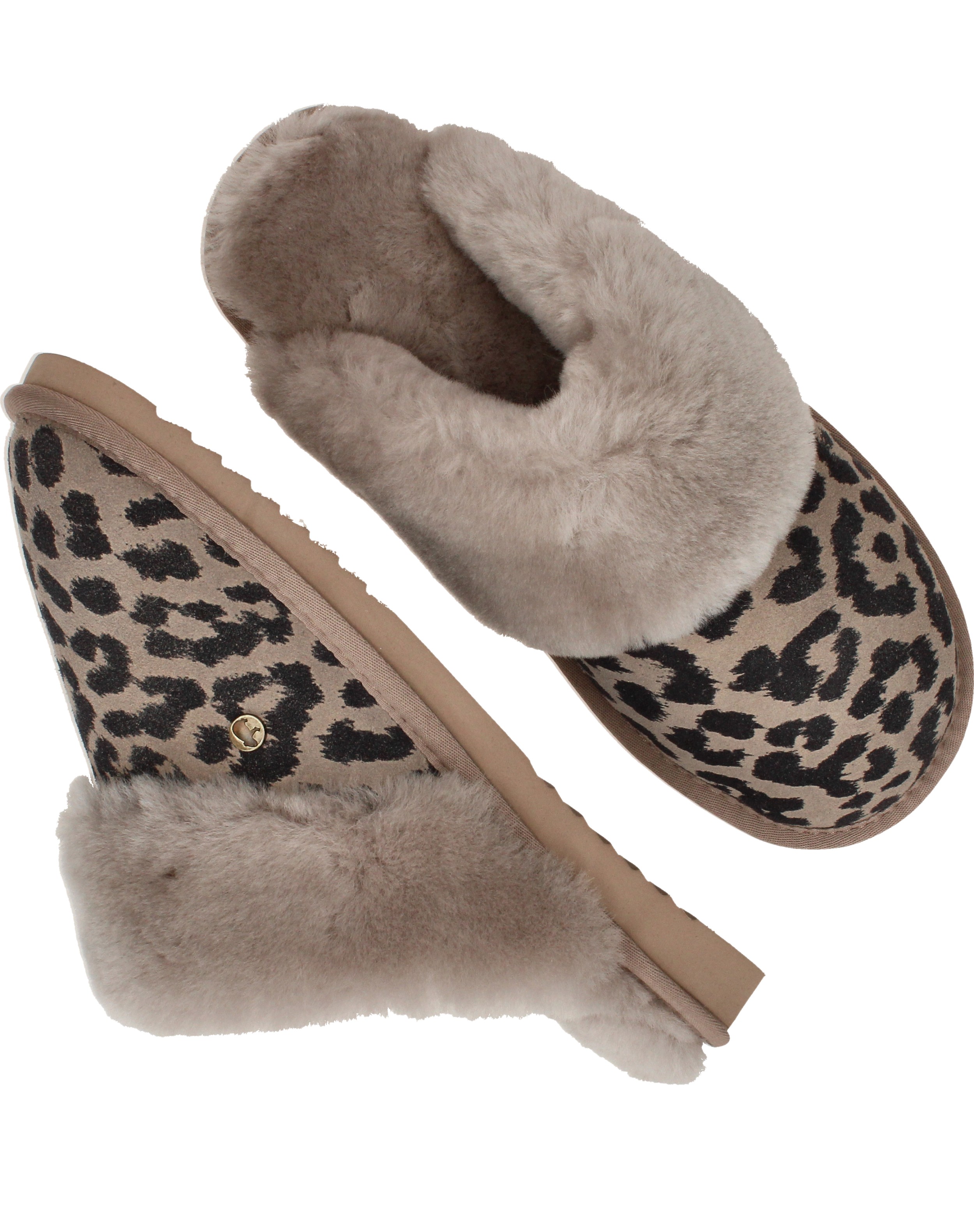 Warmbat Collie Pantoffels Dames Taupe, pantoffel voor dames – foto 4