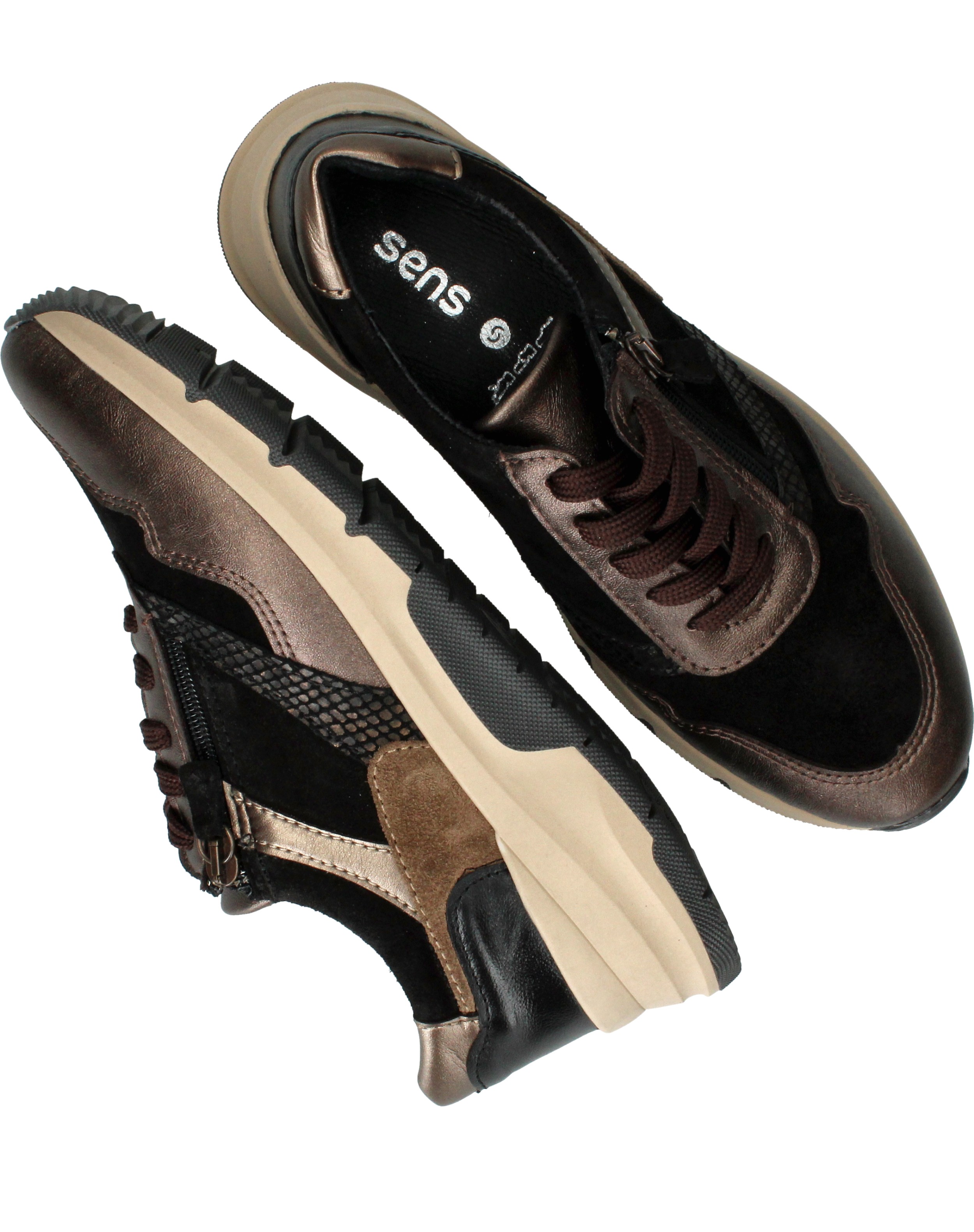 Sens Sneakers Dames Bruin, sneaker voor dames – foto 4