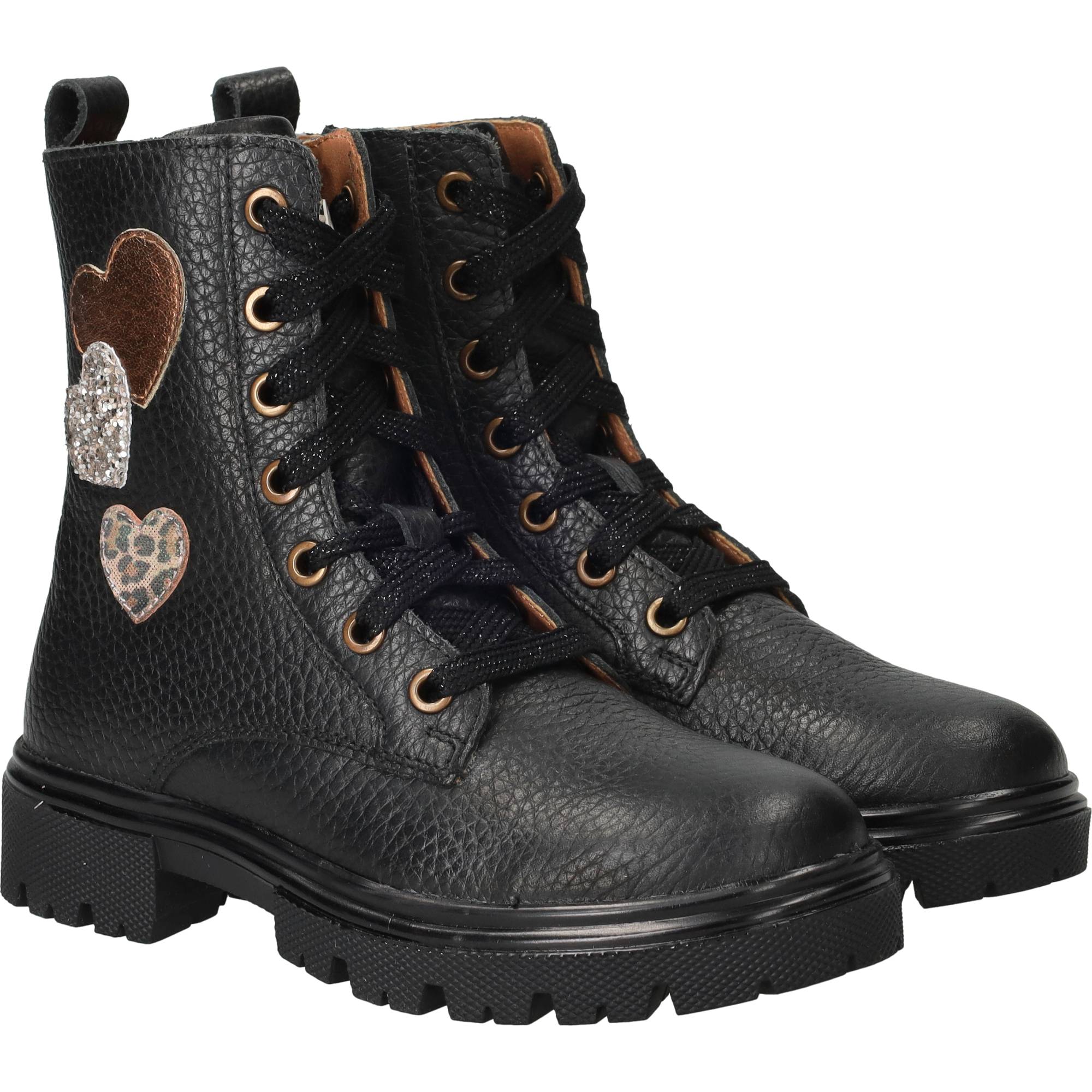 IK-KE Veterboots Meisjes Zwart – foto 2