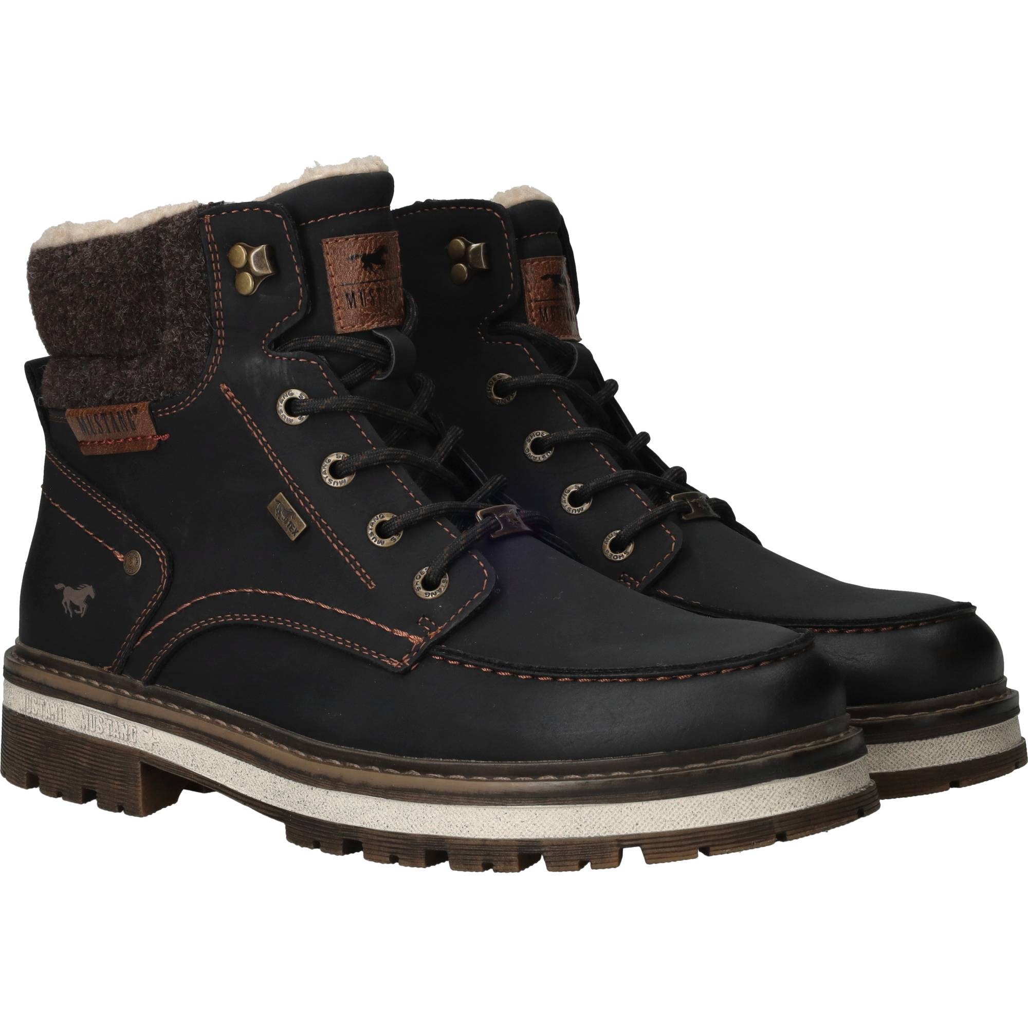 Mustang Veterboots Zwart, veterboot voor unisex – foto 2
