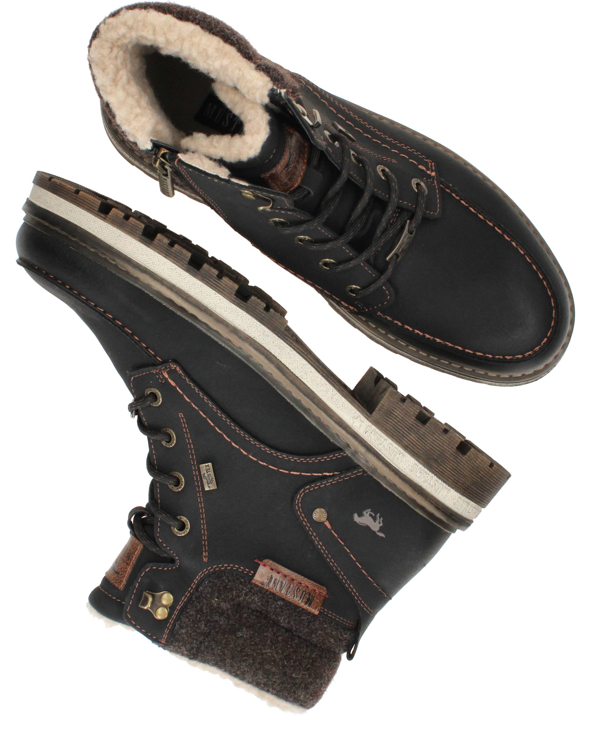 Mustang Veterboots Zwart, veterboot voor unisex – foto 4