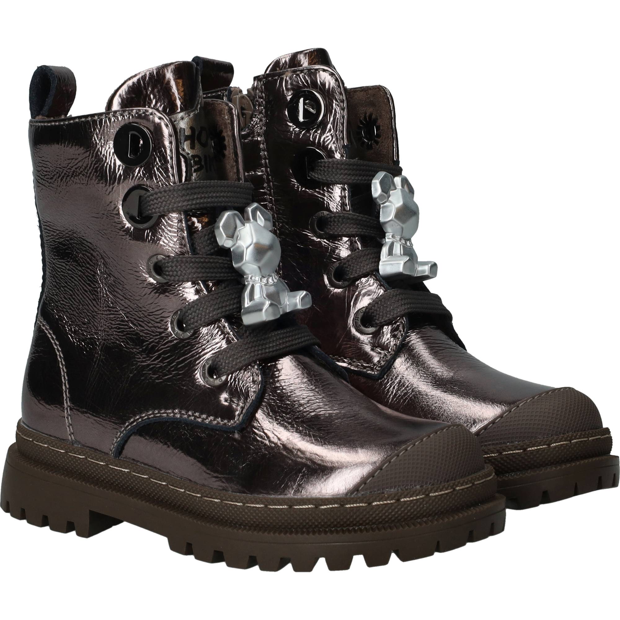 Shoesme Veterboots Meisjes Zilver, veterboot voor meisjes – foto 2