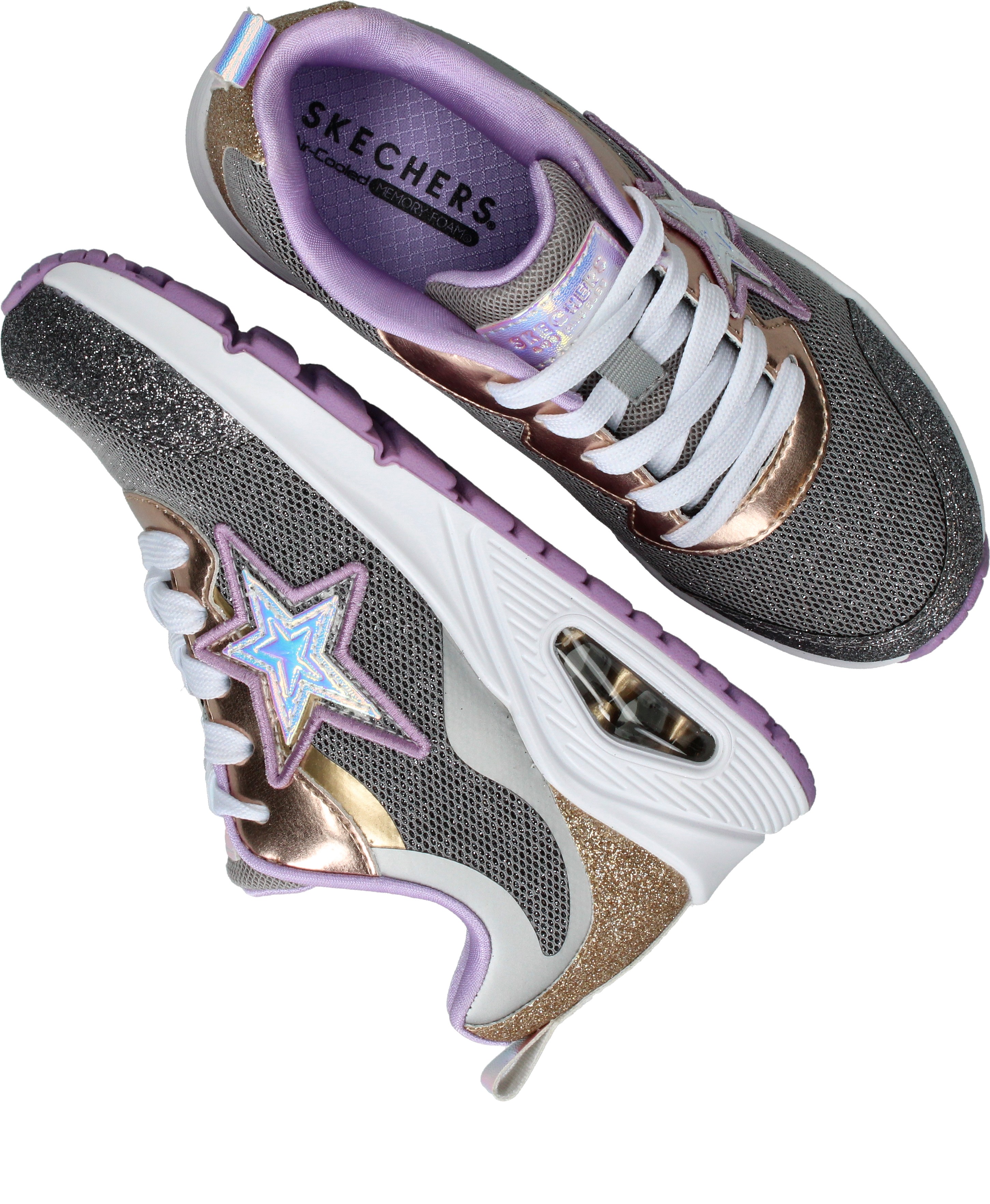 Skechers Uno Starry Vibe, Zilver (4)