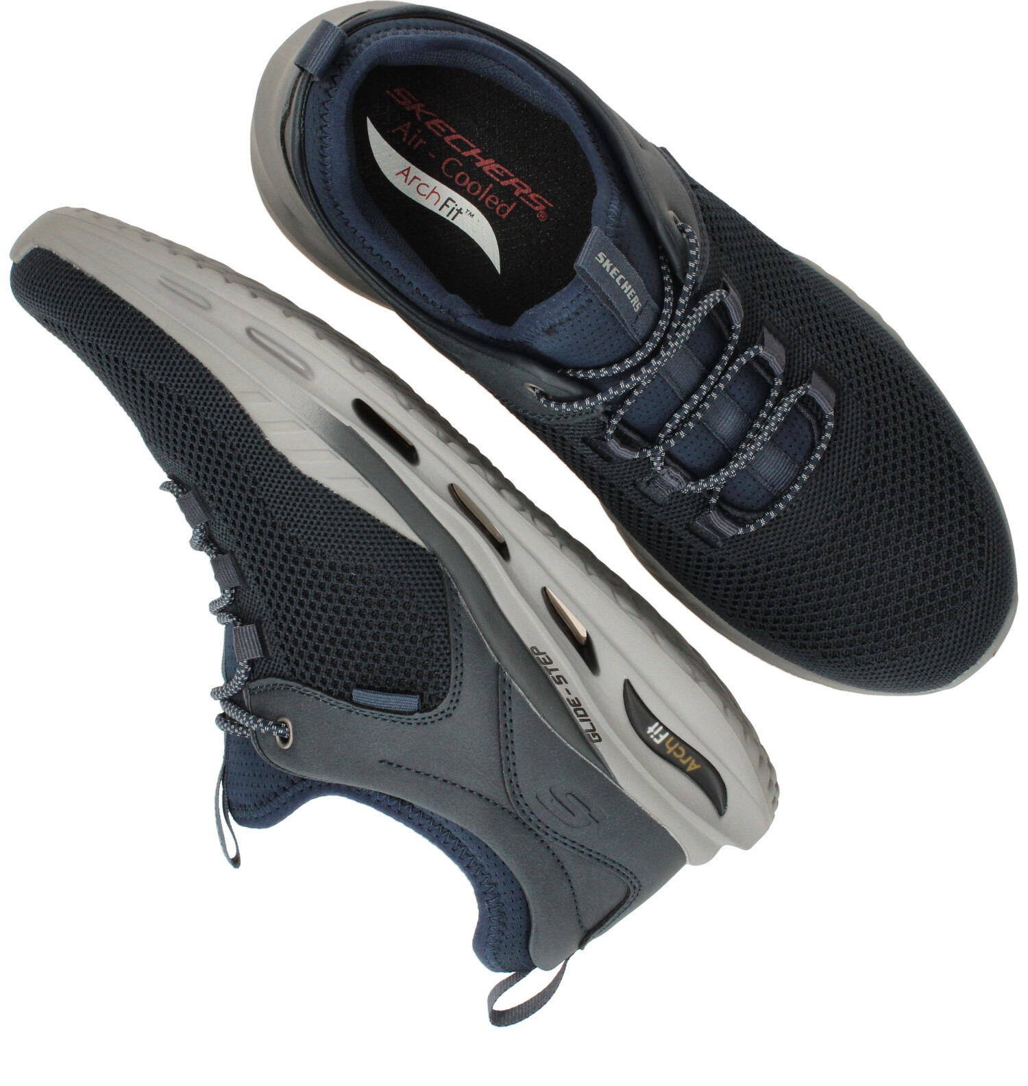 Skechers Arch Fit Orvan Percer instapper, Blauw (4)
