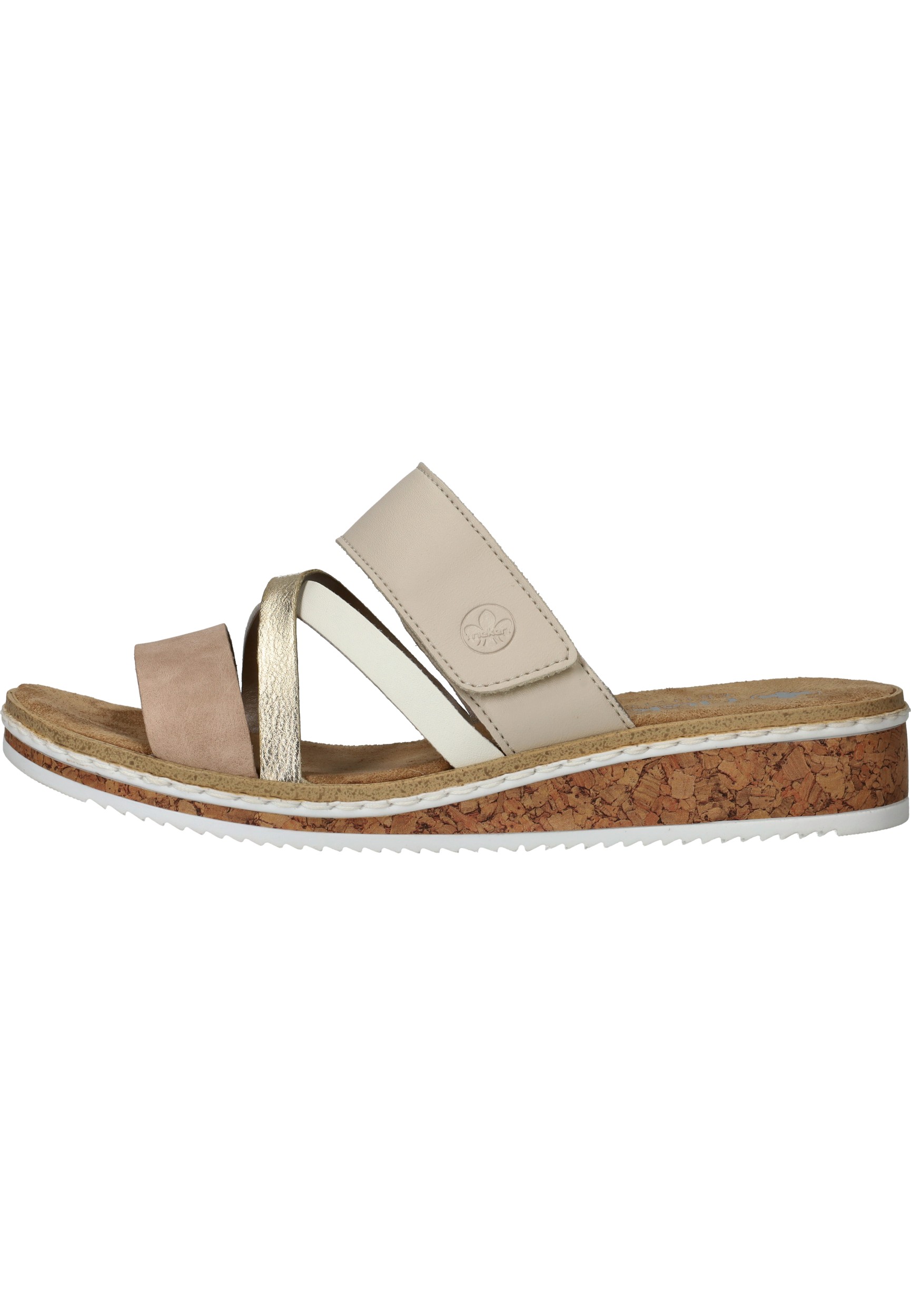 Rieker Slipper V3652-94 Wit Beige Multi