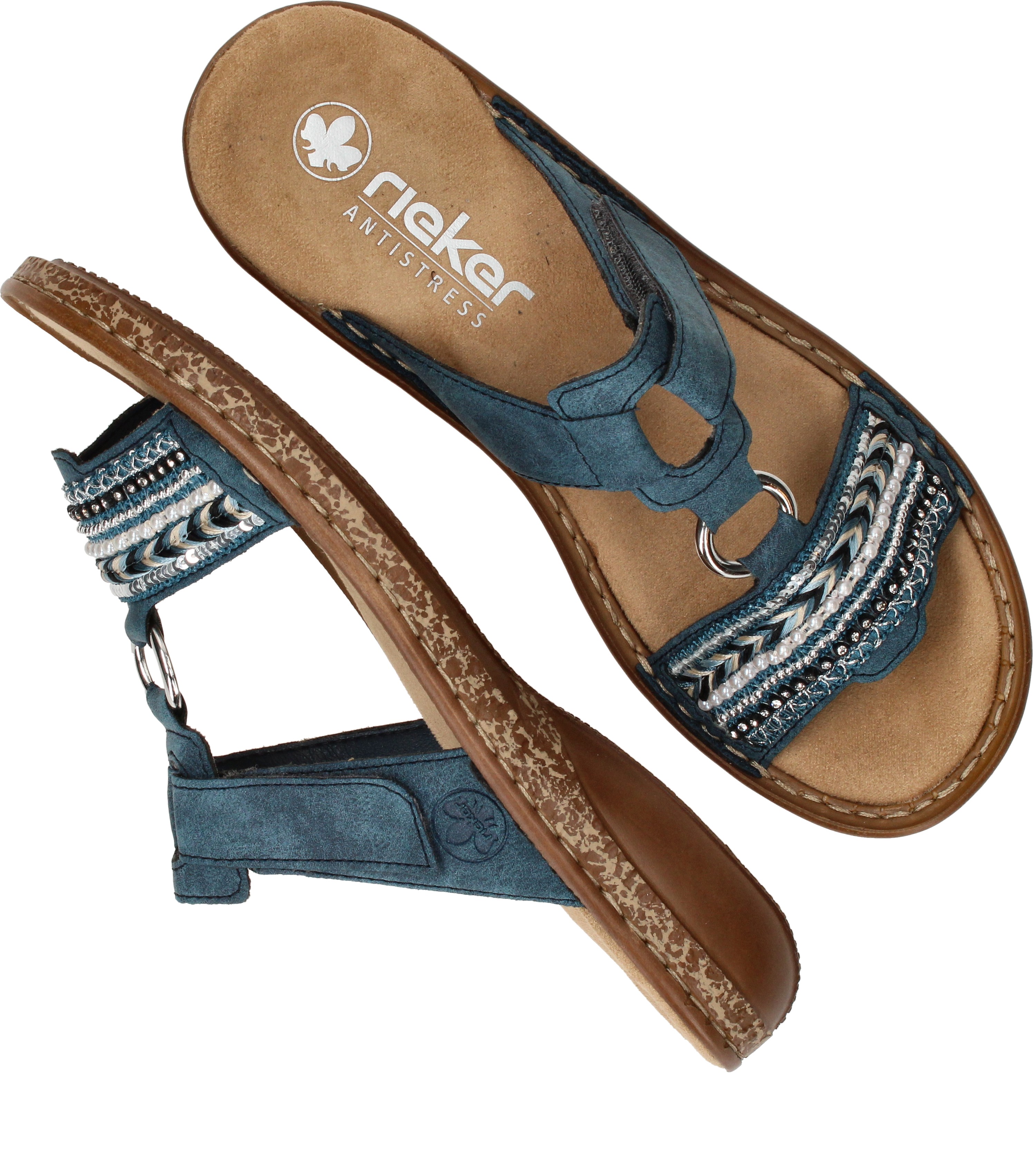 Rieker Slippers Blauw Dames Durlinger