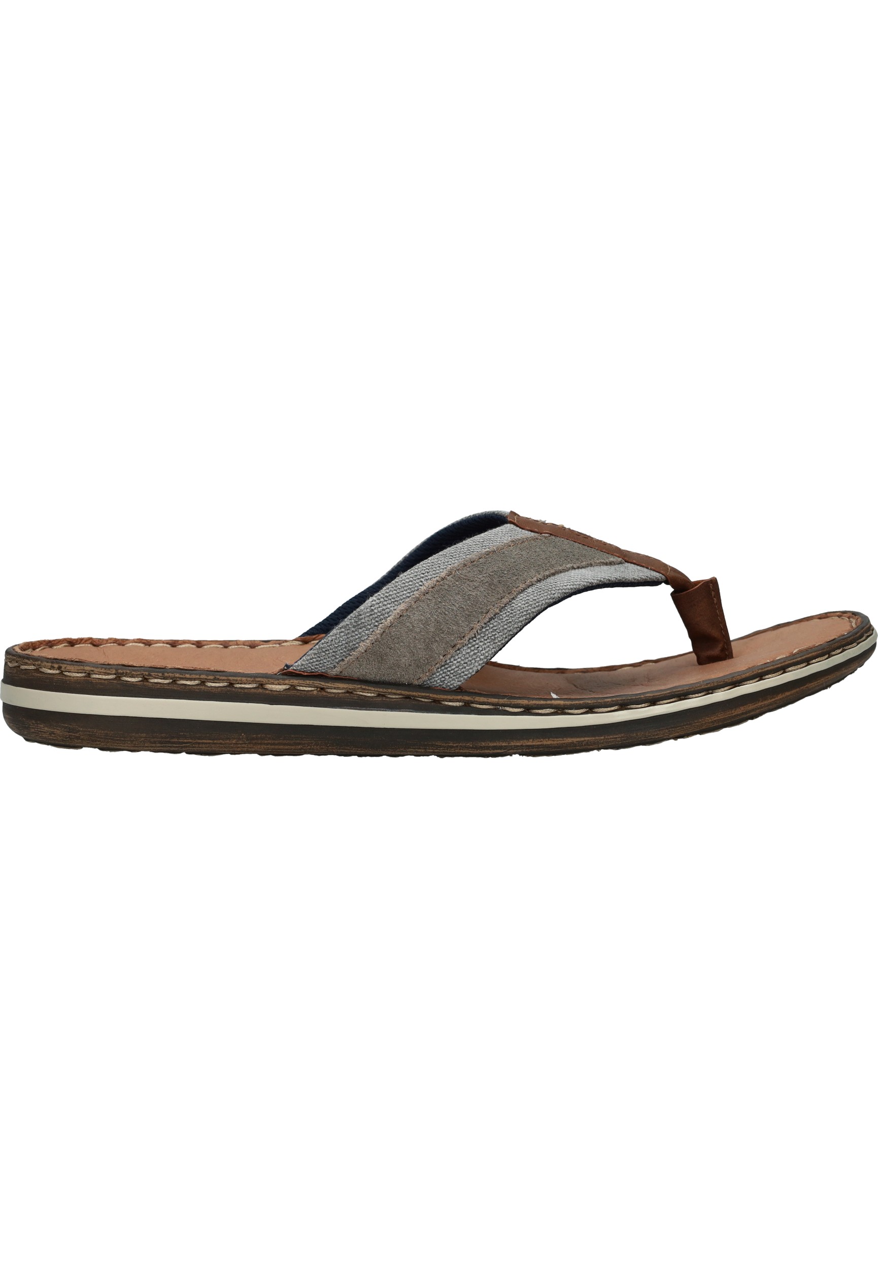 Rieker Teenslipper 21095-42 Grijs Combi Zacht Voetbed