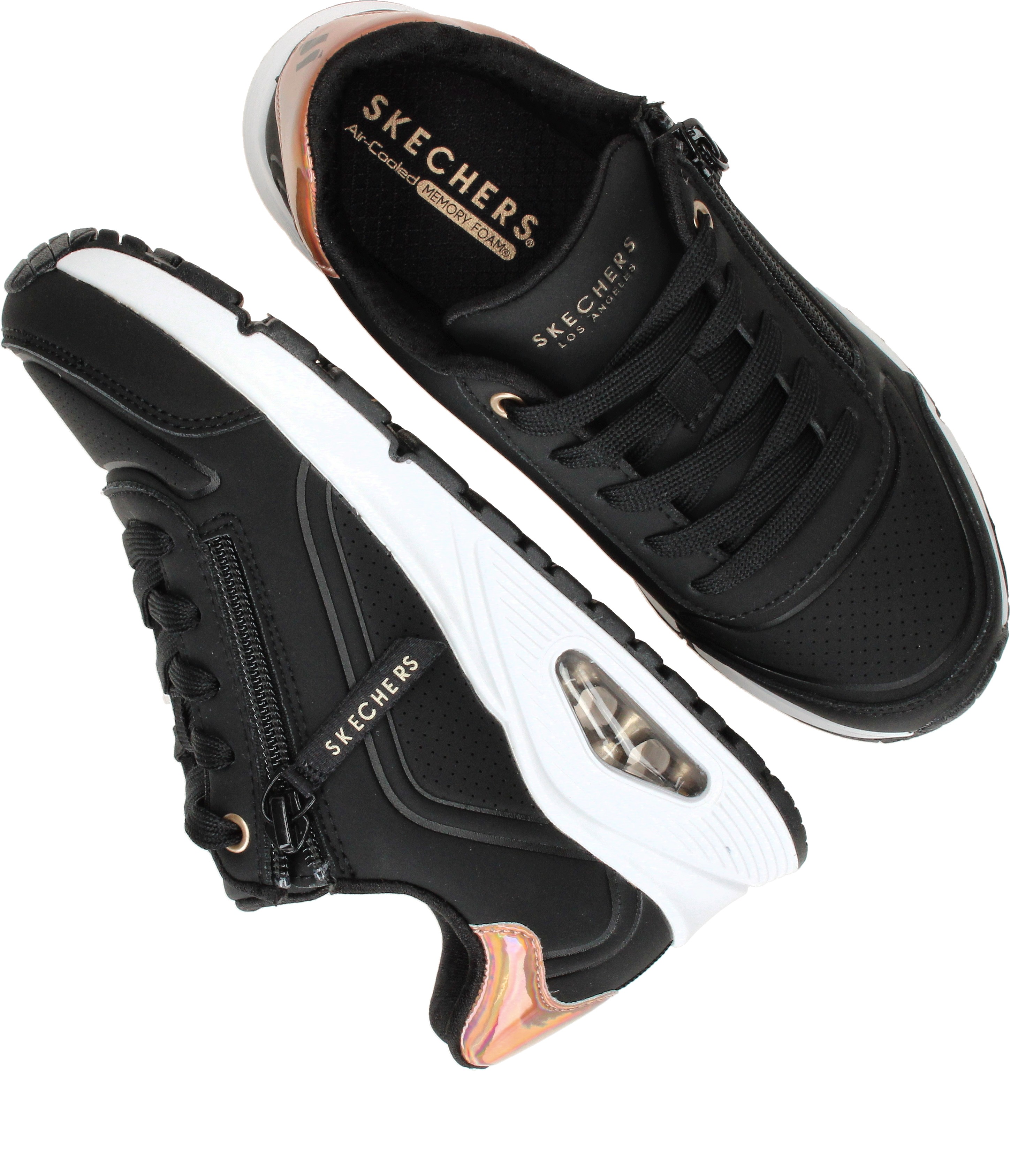 Skechers Uno Gen1 Zip and Stride, Zwart (4)