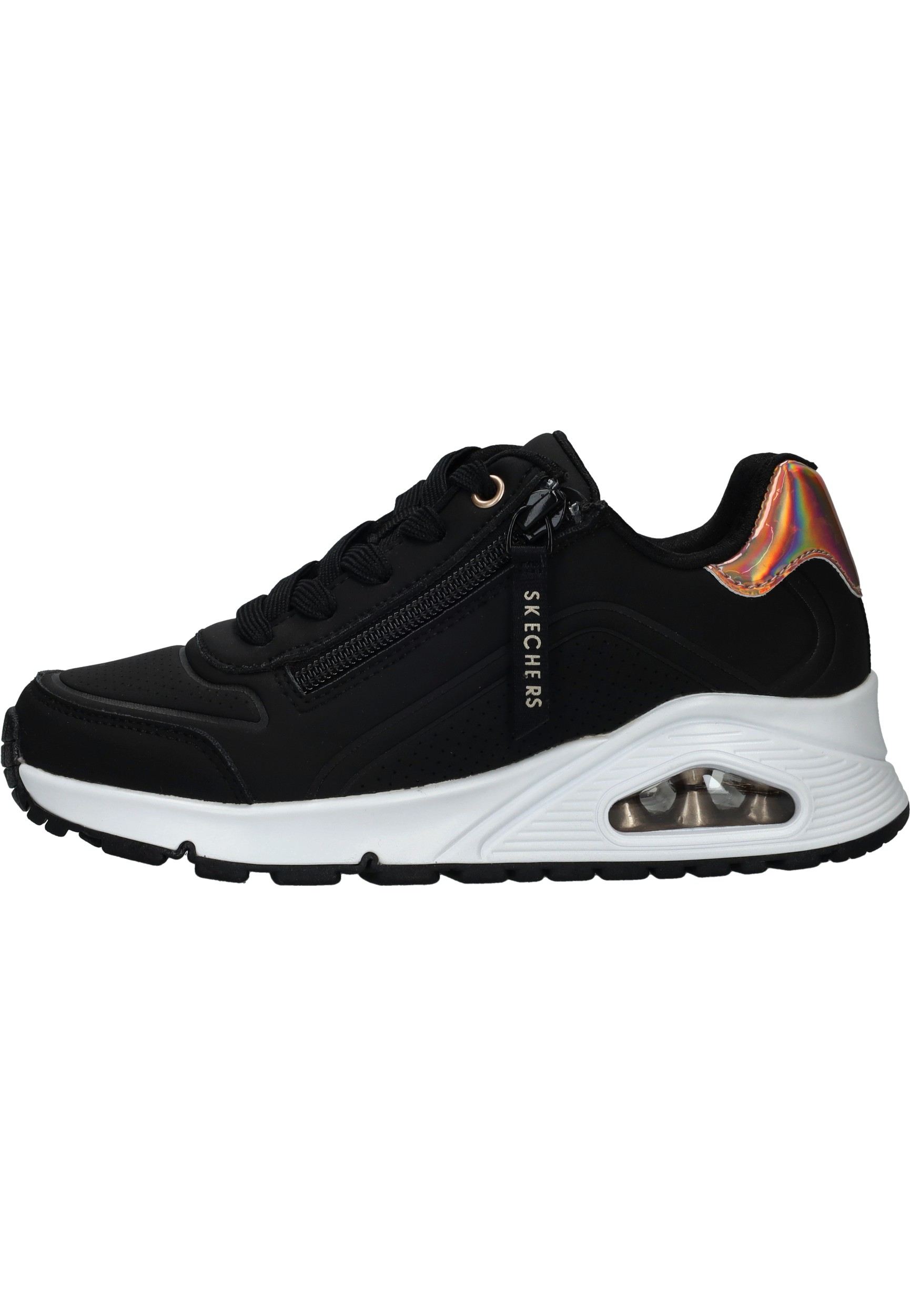 Skechers Uno meisjes sneaker - Zwart wit - Maat 34