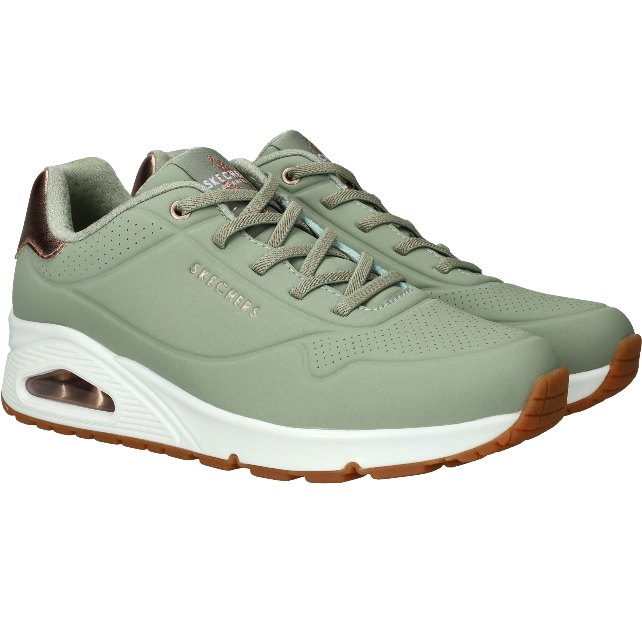 Skechers Uno Shimmer Away Sneakers Groen Dames | Durlinger.com