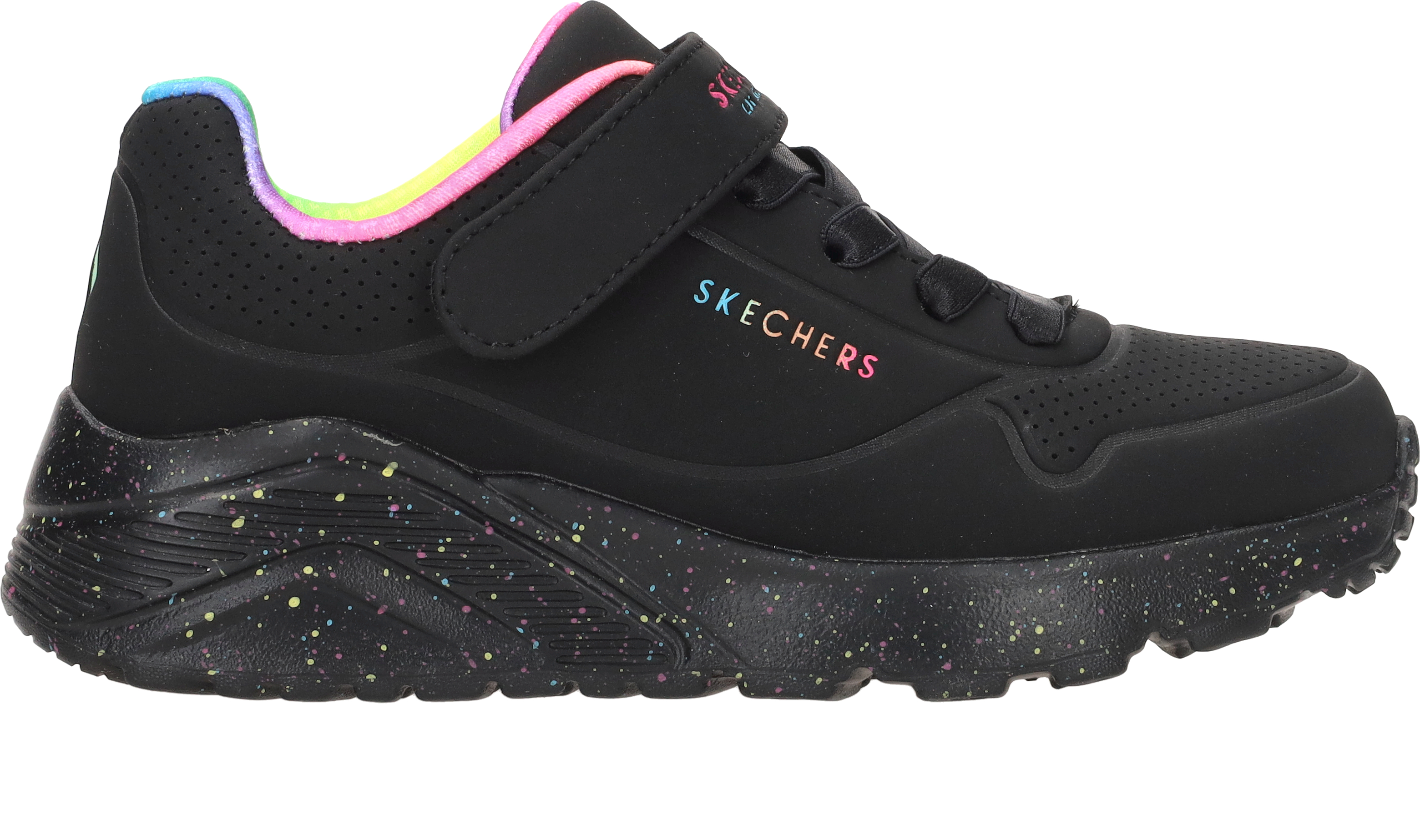 Skechers Uno Lite Rainbow Specks Sneakers Zwart